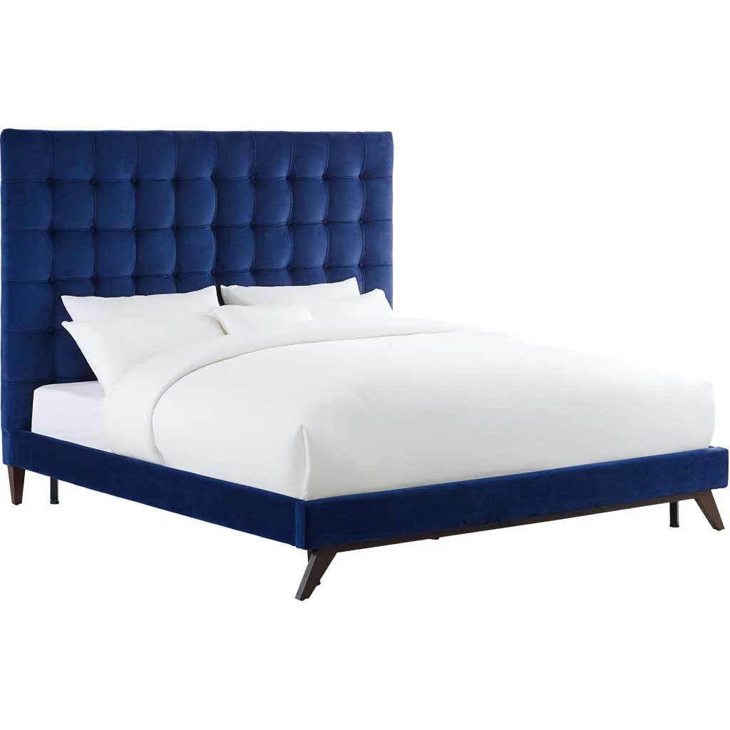 Ermont Velvet Bed Navy - Image 3