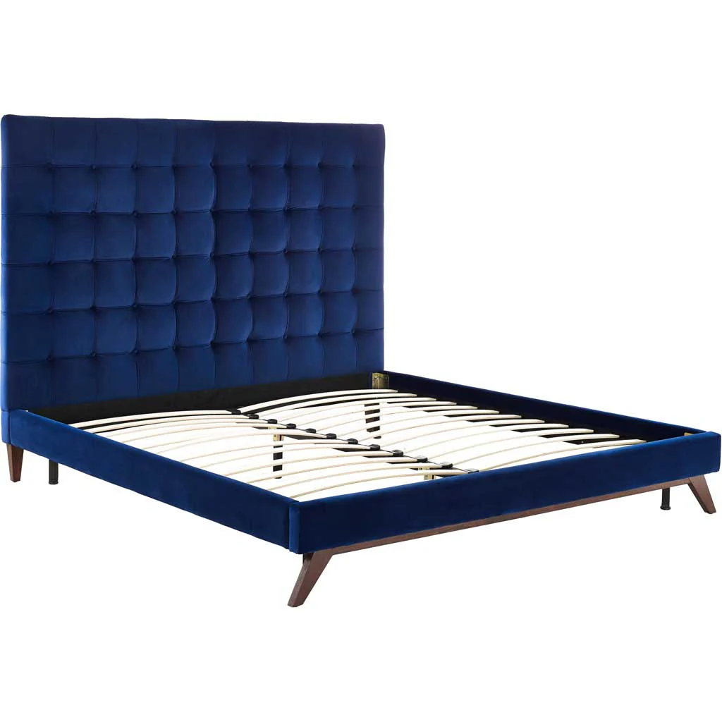 Ermont Velvet Bed Navy - Image 5