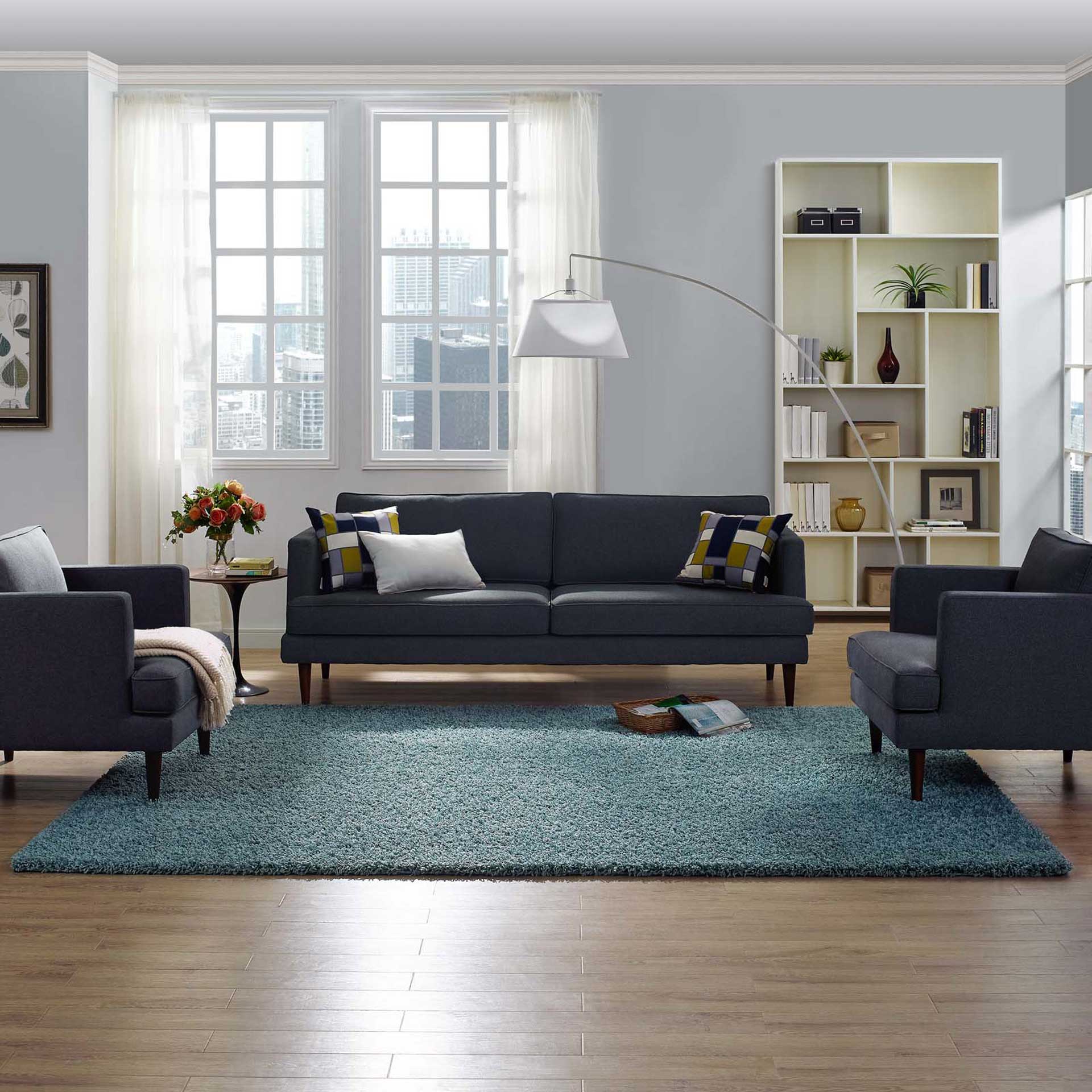 Erving Area Rug Aqua Blue/Ivory - Image 6