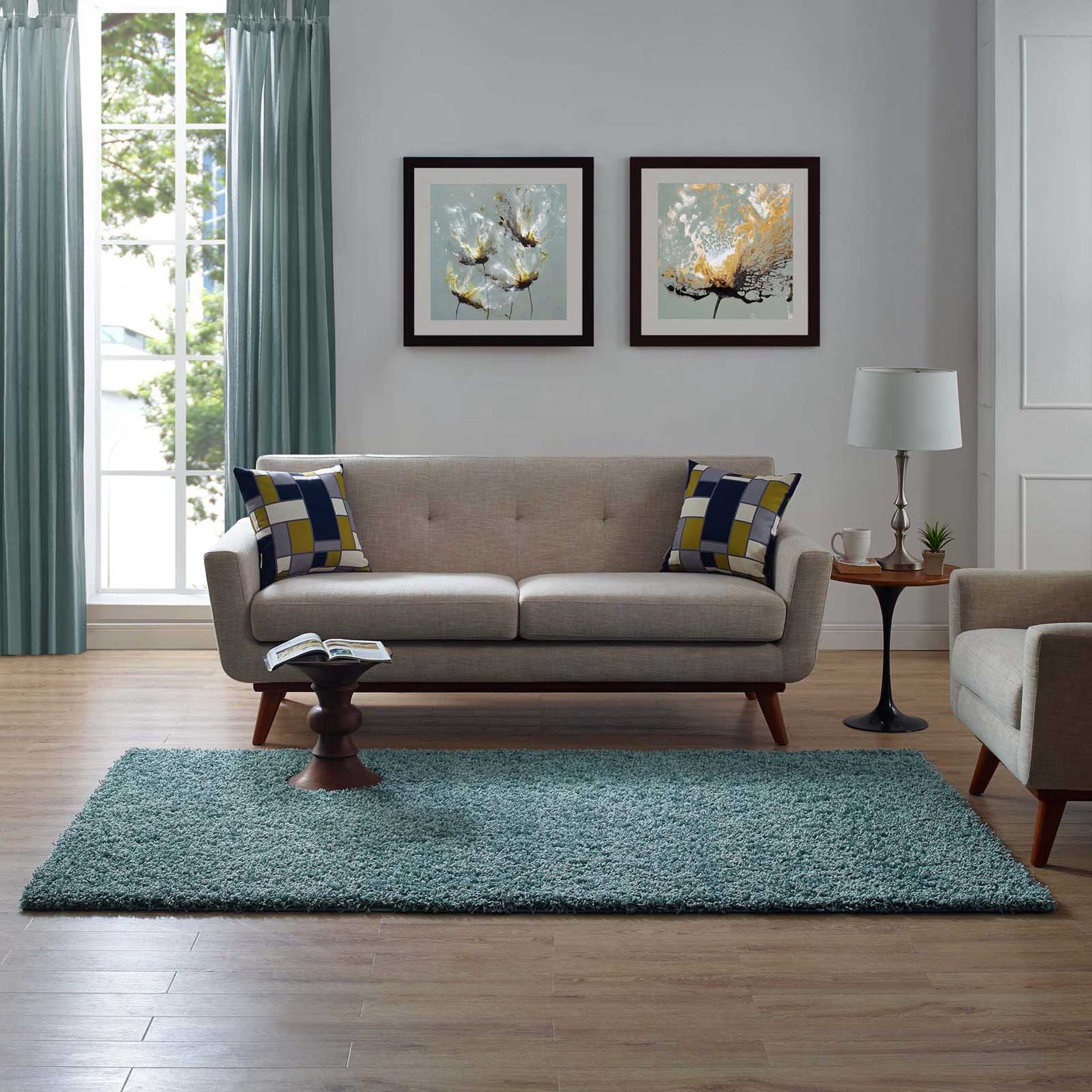 Erving Area Rug Aqua Blue/Ivory - Image 7