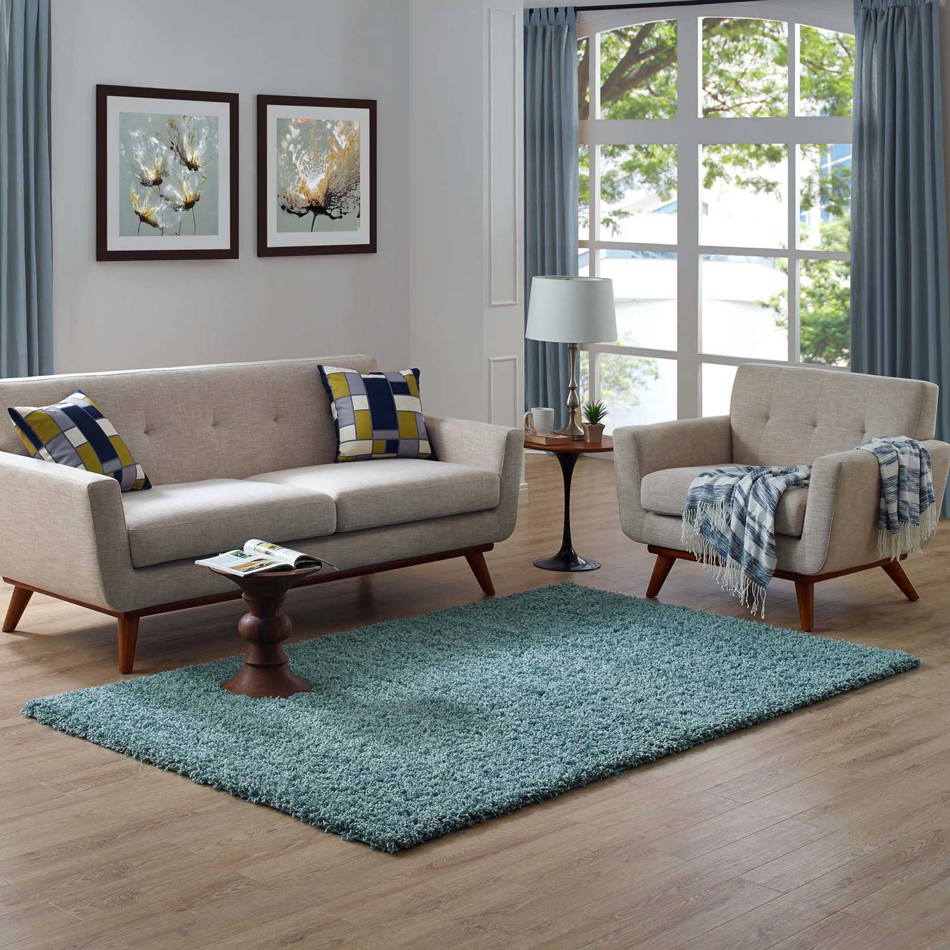 Erving Area Rug Aqua Blue/Ivory - Image 8