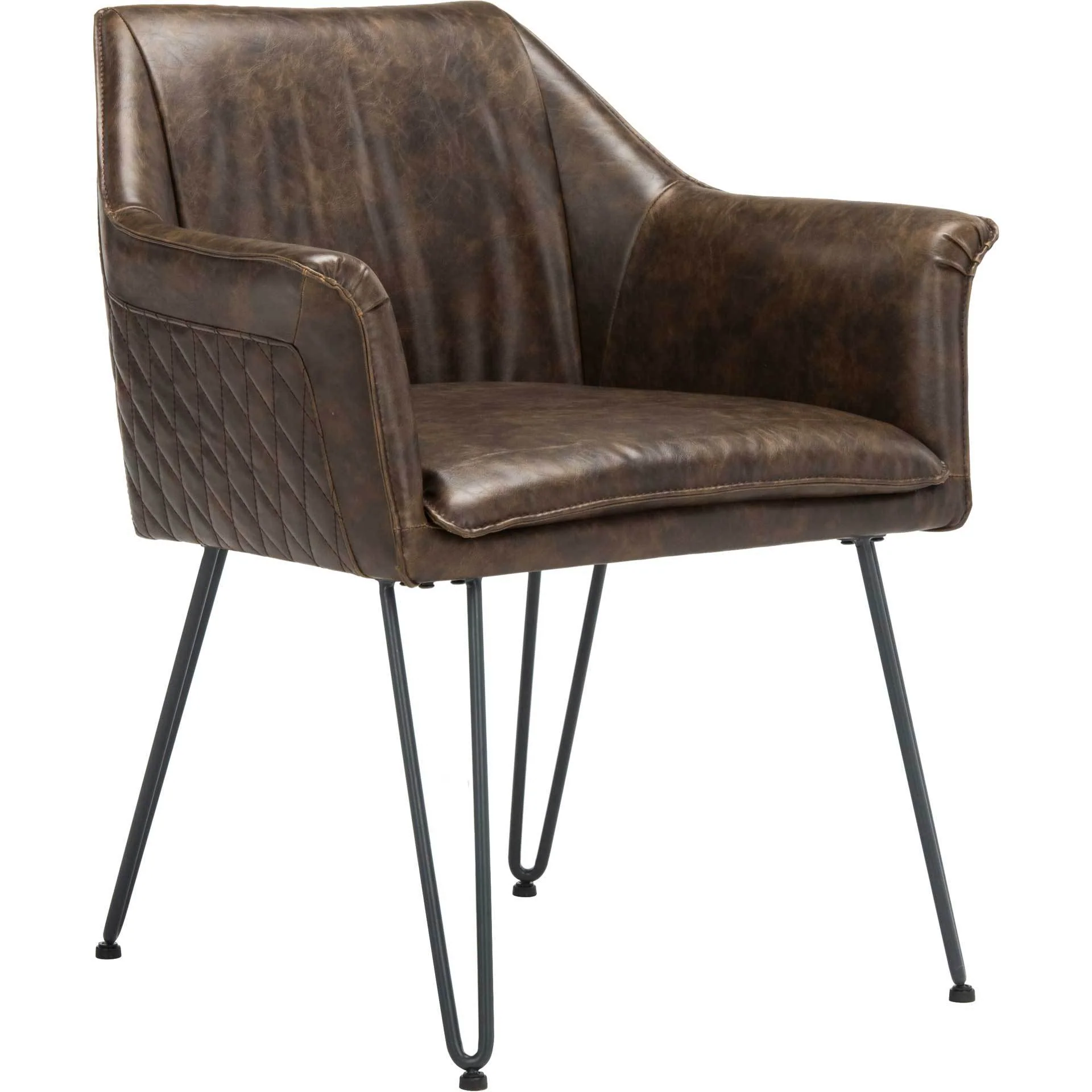 Esabella Leather Dining Chair Dark Brown (Set of 2) - Image 2