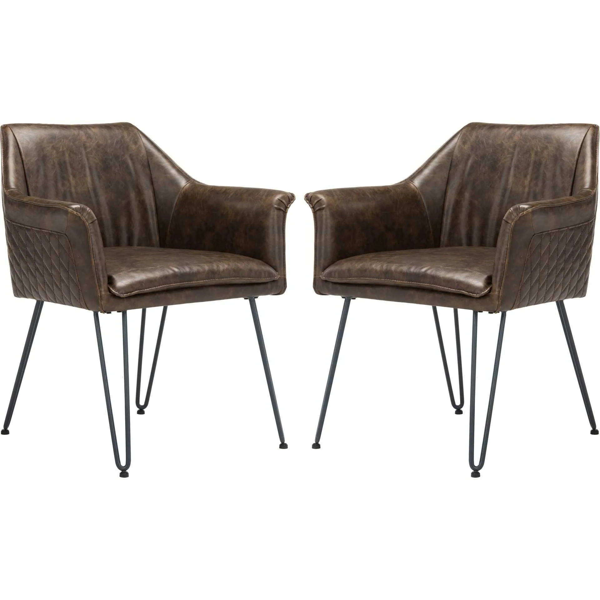 Esabella Leather Dining Chair Dark Brown (Set of 2) - Image 3
