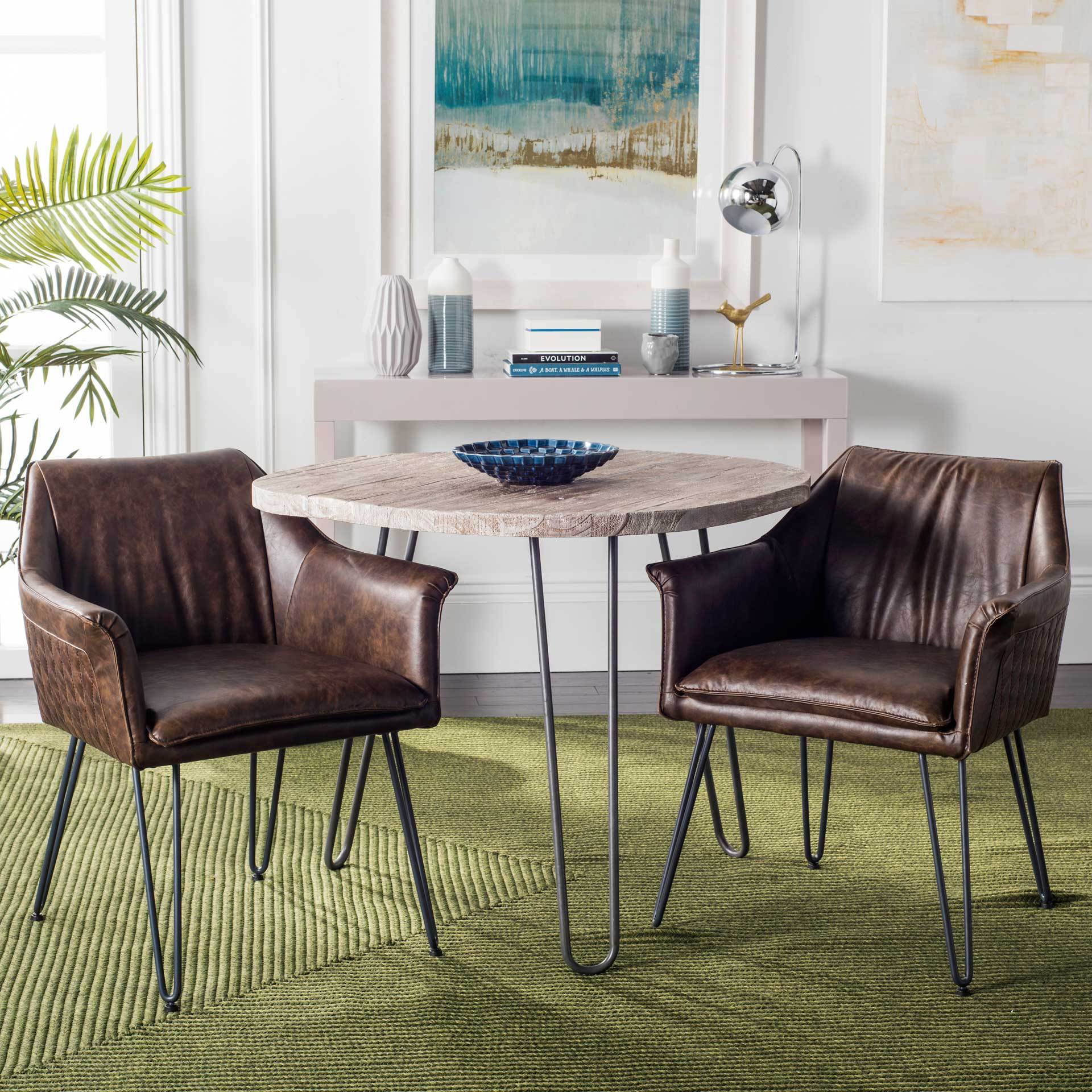 Esabella Leather Dining Chair Dark Brown (Set of 2) - Image 7