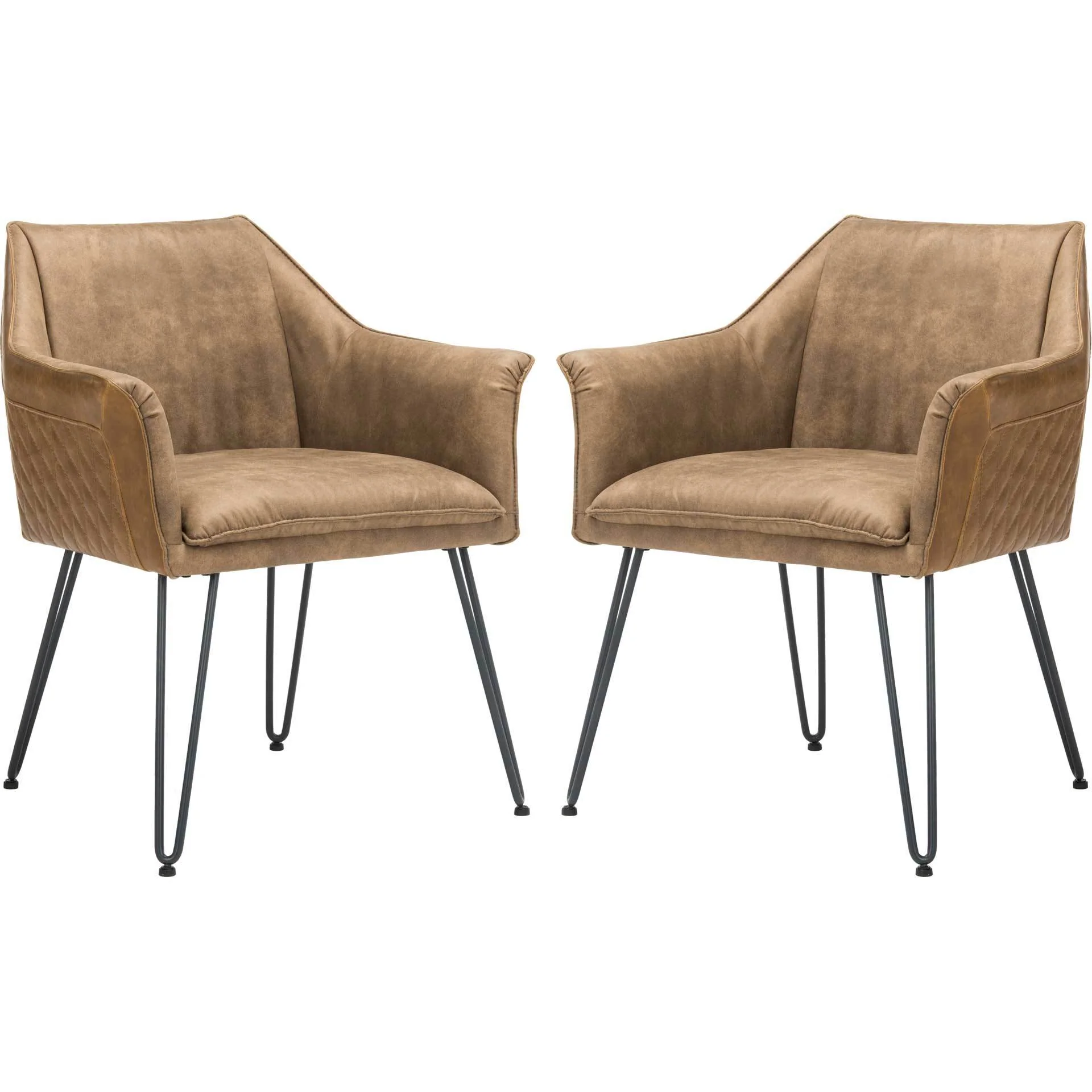 Esabella Leather Dining Chair Light Brown (Set of 2) - Image 3