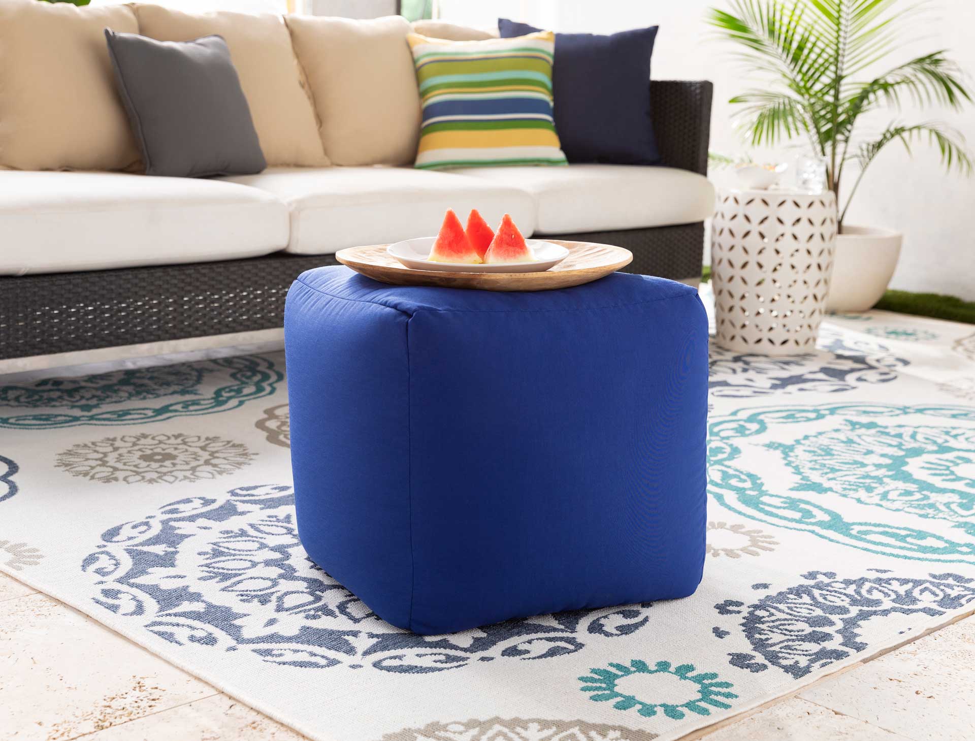 Esmeralda Pouf Dark Blue - Image 2
