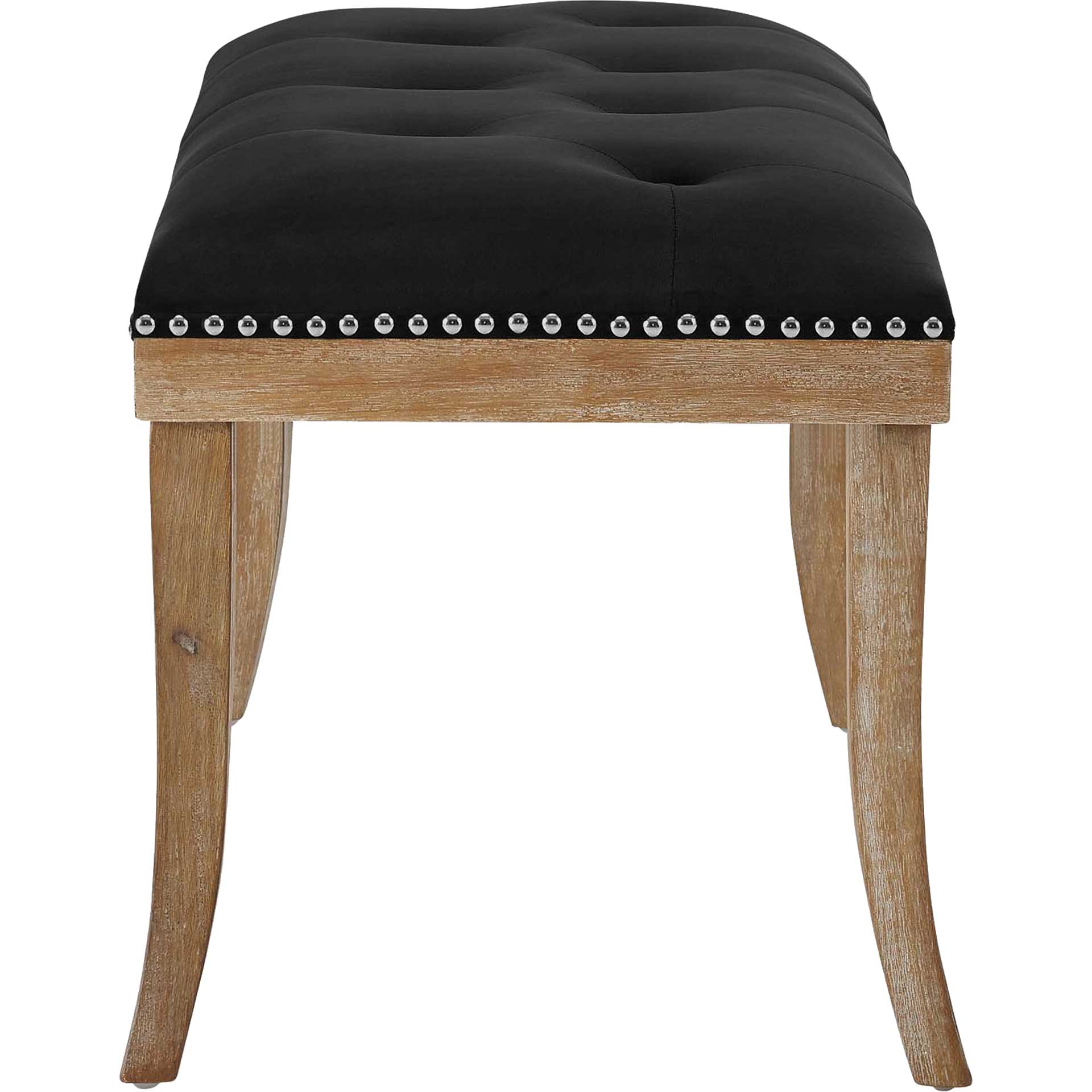 Esmeralda Velvet Bench Black - Image 2