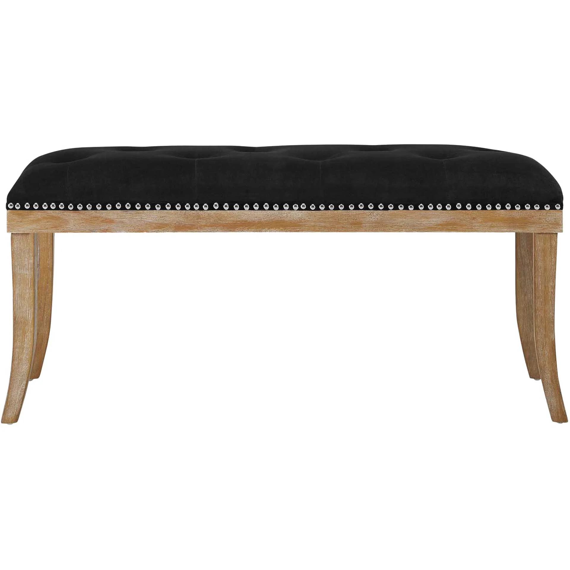 Esmeralda Velvet Bench Black - Image 3