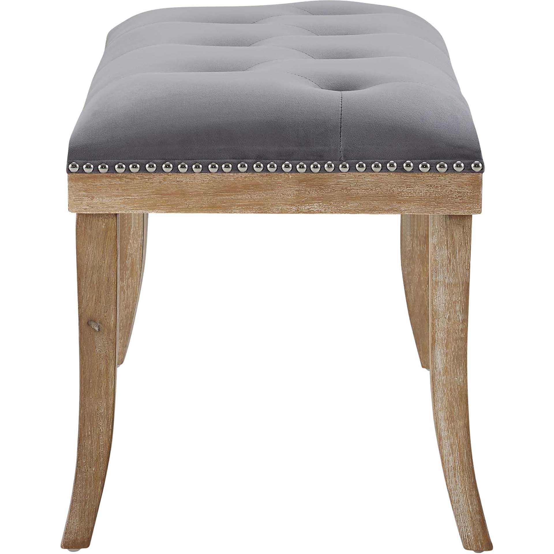 Esmeralda Velvet Bench Gray - Image 2