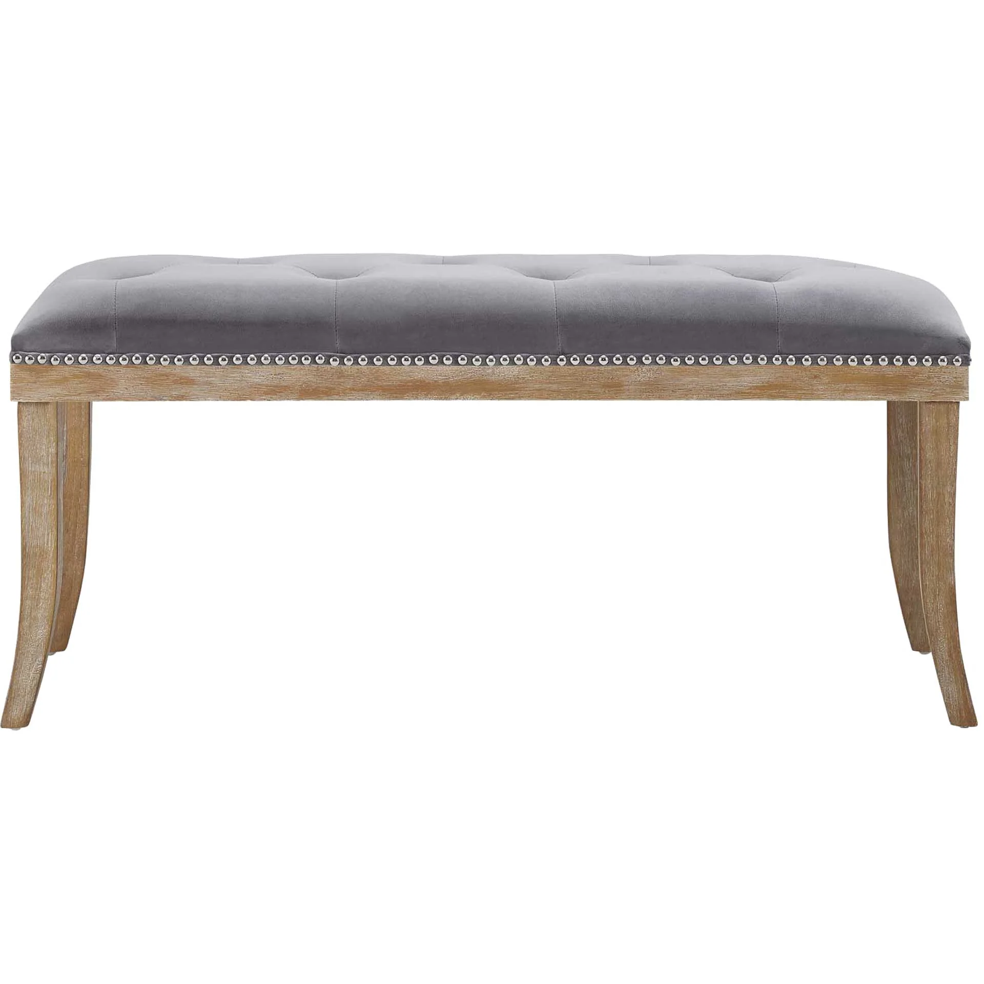 Esmeralda Velvet Bench Gray - Image 3