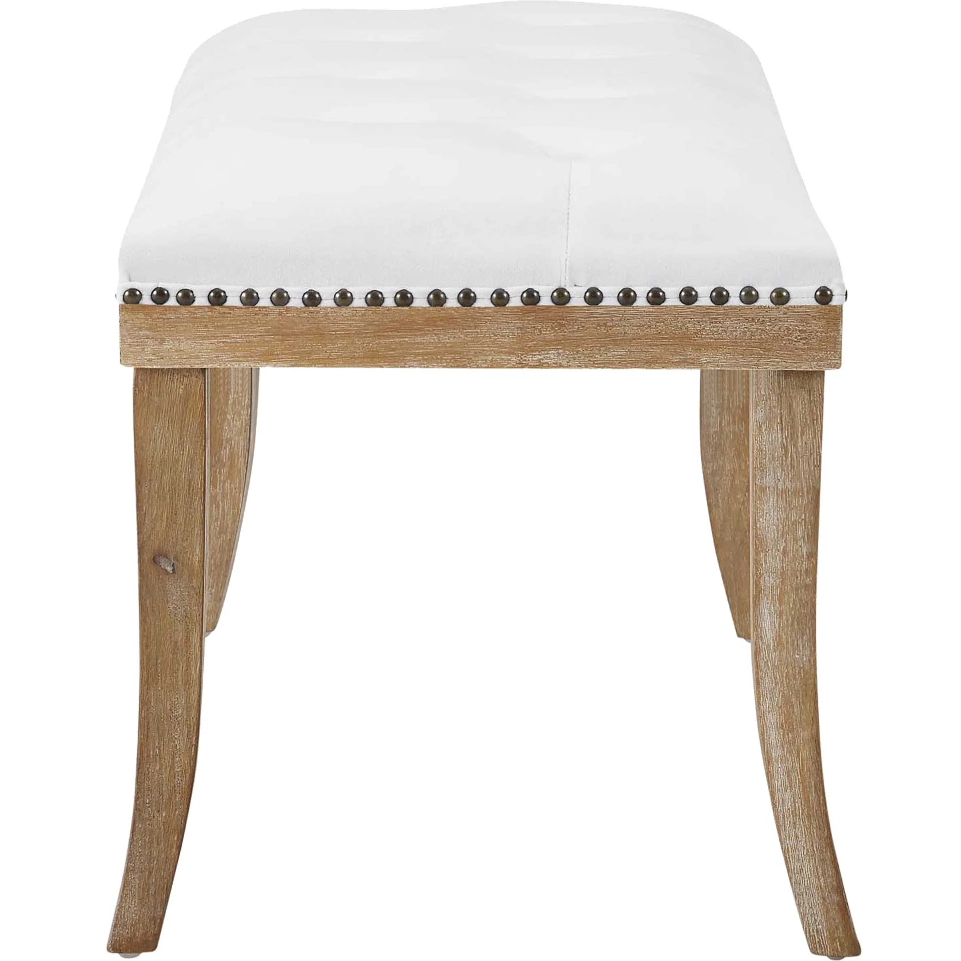 Esmeralda Velvet Bench Ivory - Image 2