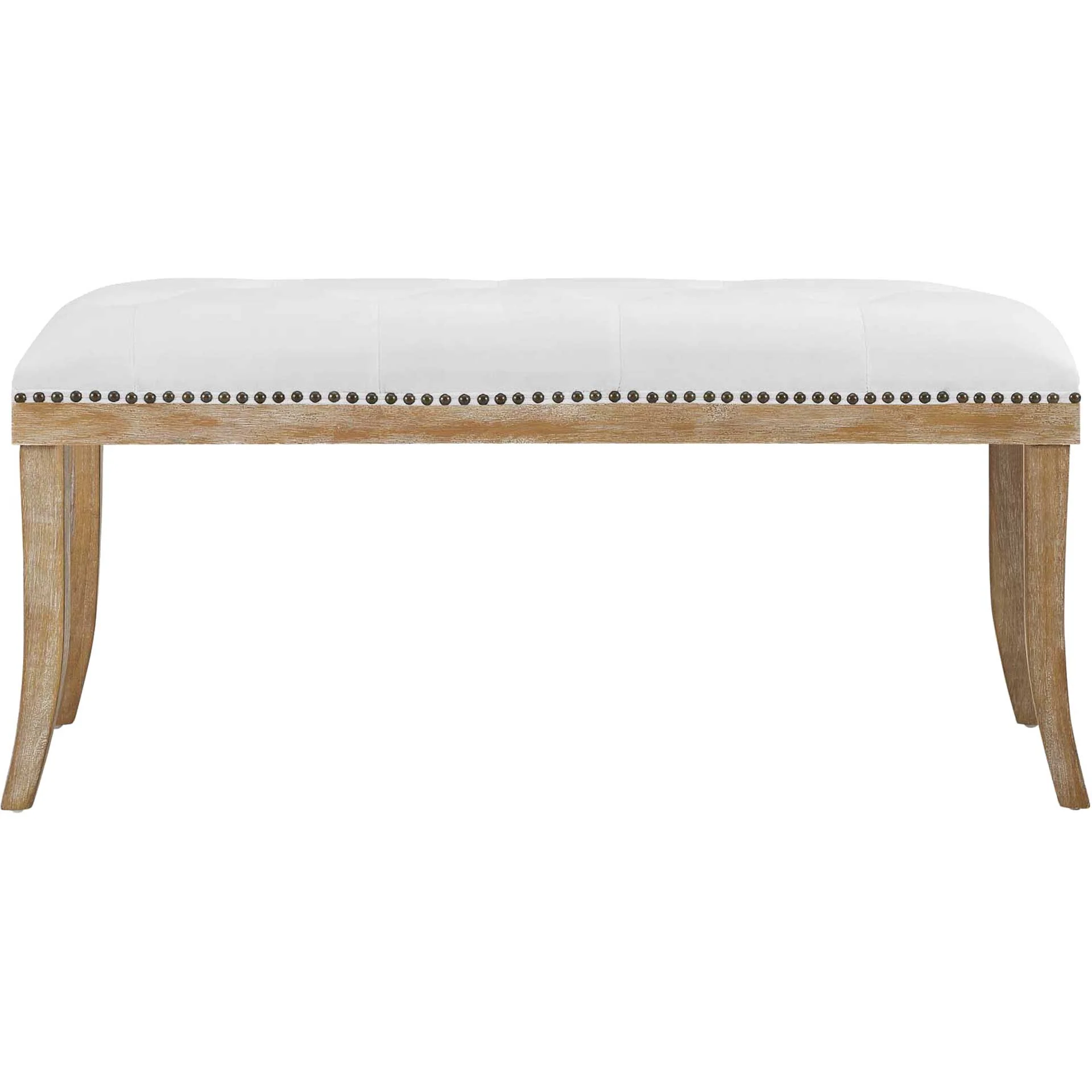 Esmeralda Velvet Bench Ivory - Image 3