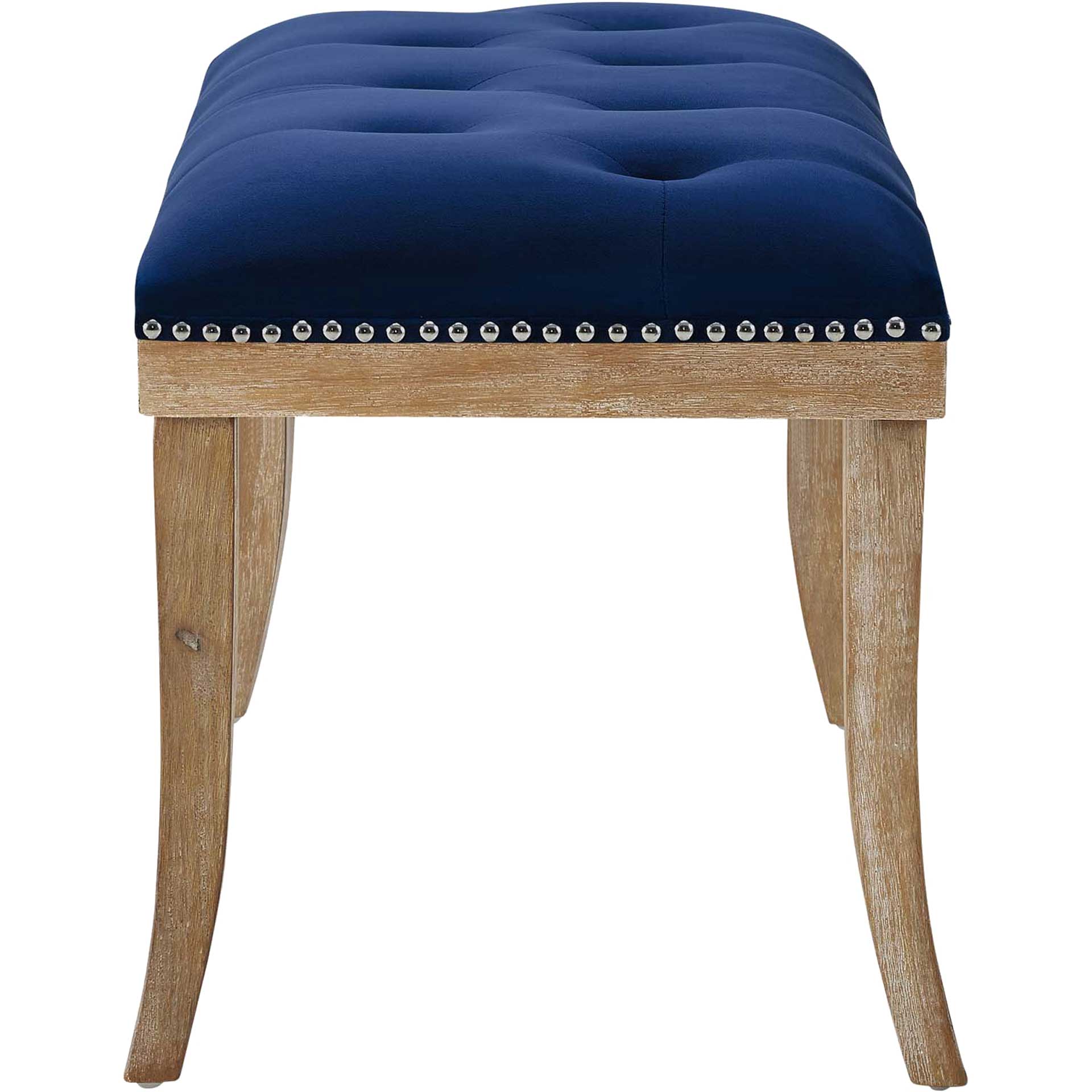 Esmeralda Velvet Bench Navy - Image 2