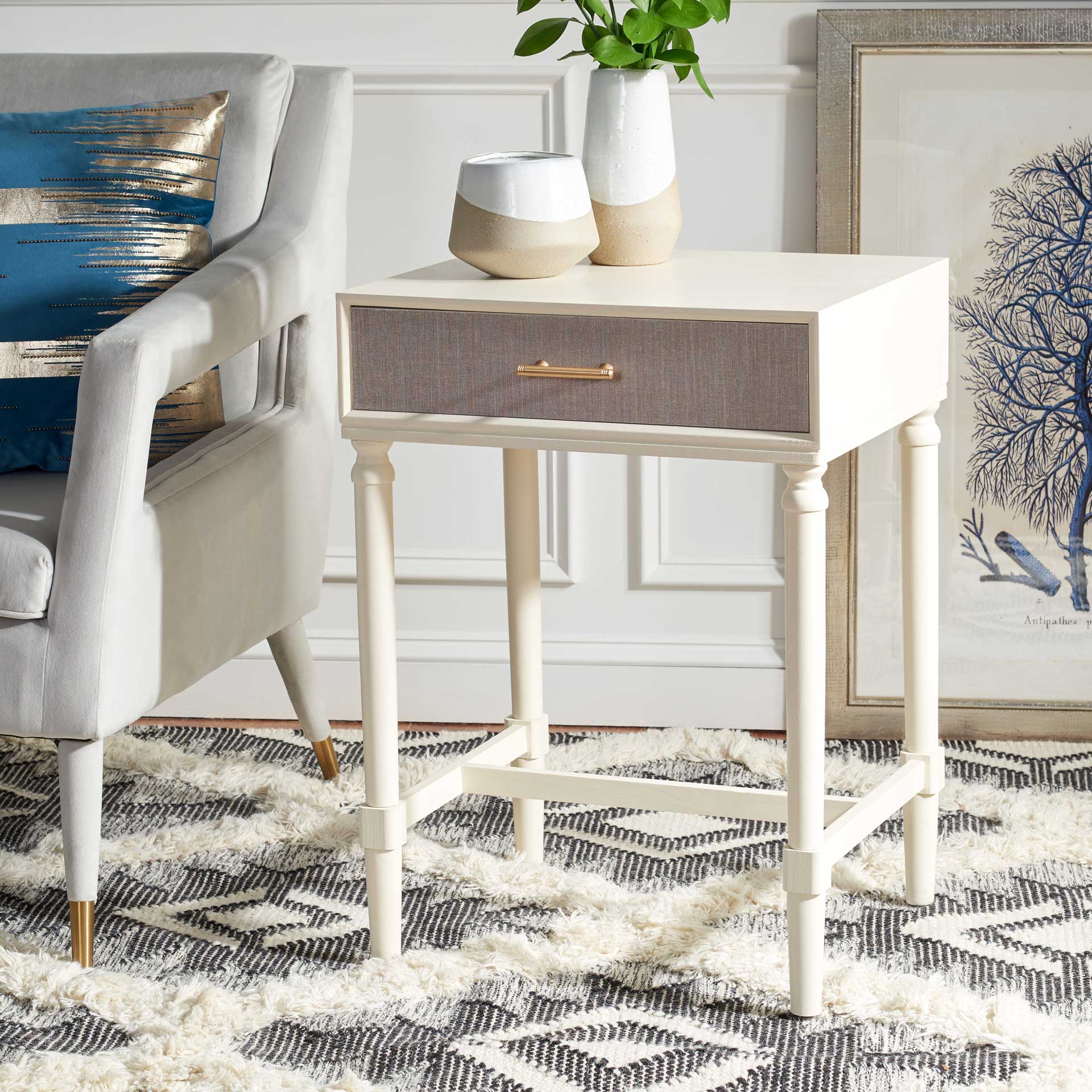 Esposito 1 Drawer Accent Table White - Image 8