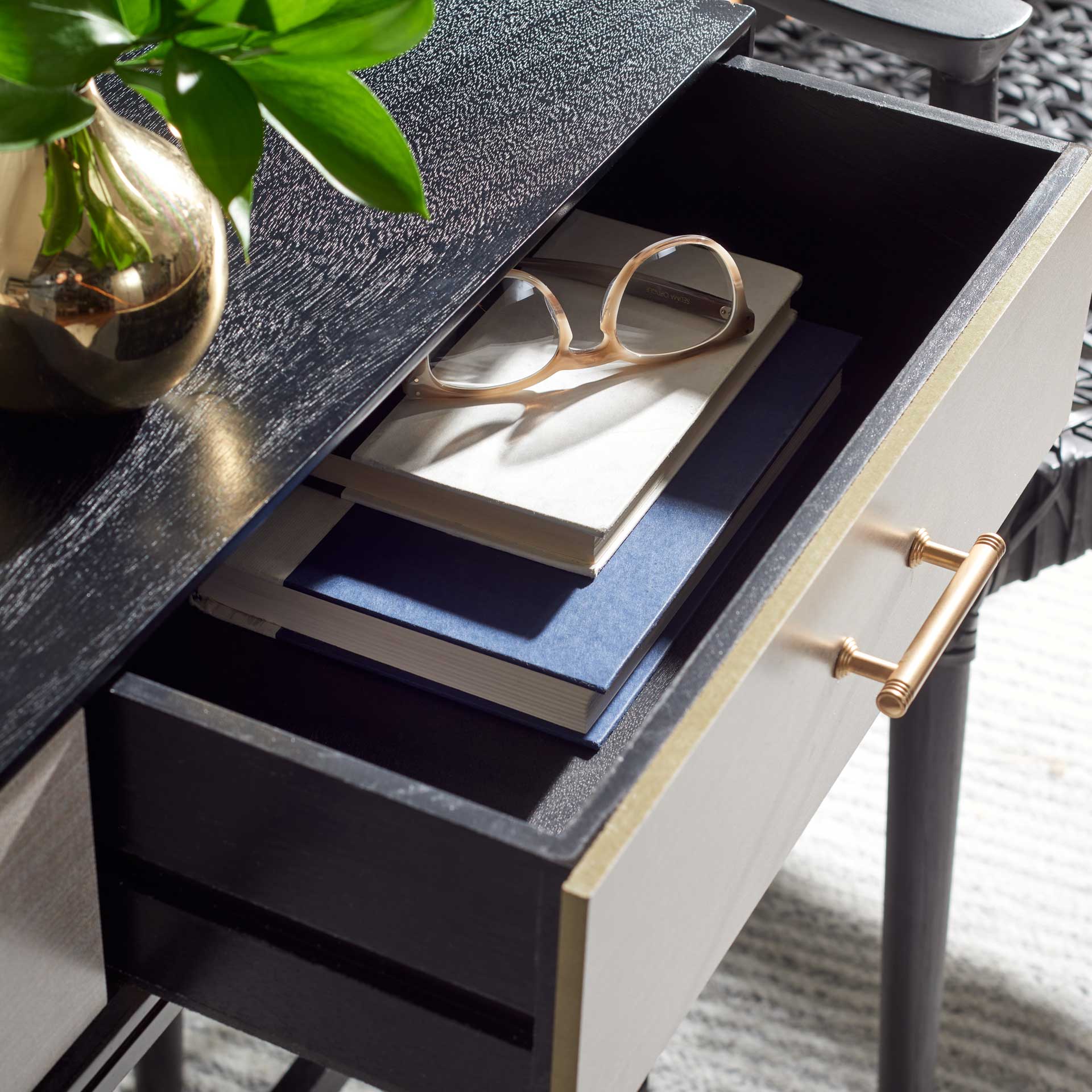 Esposito 2 Drawer Console Table Black - Image 7