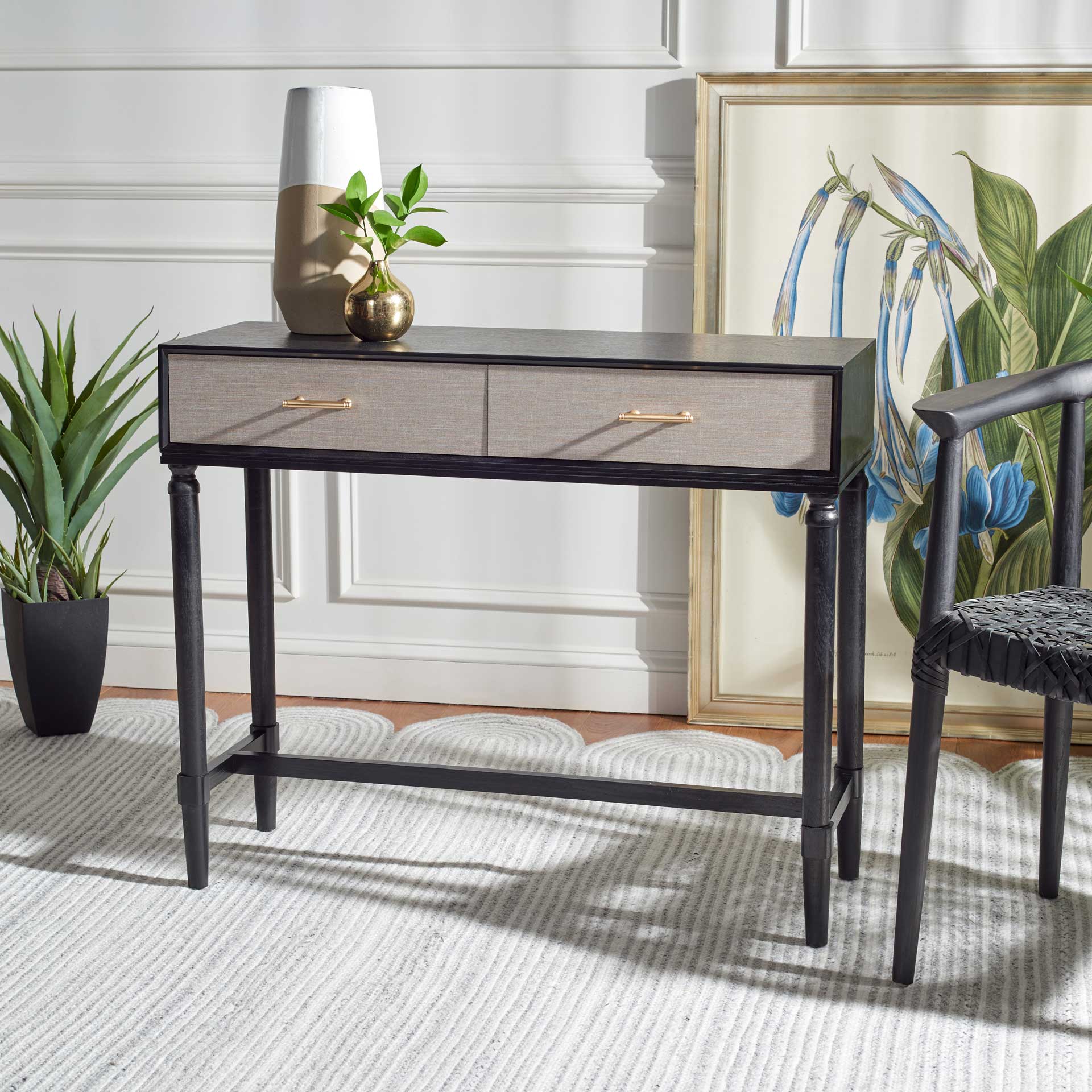 Esposito 2 Drawer Console Table Black - Image 8