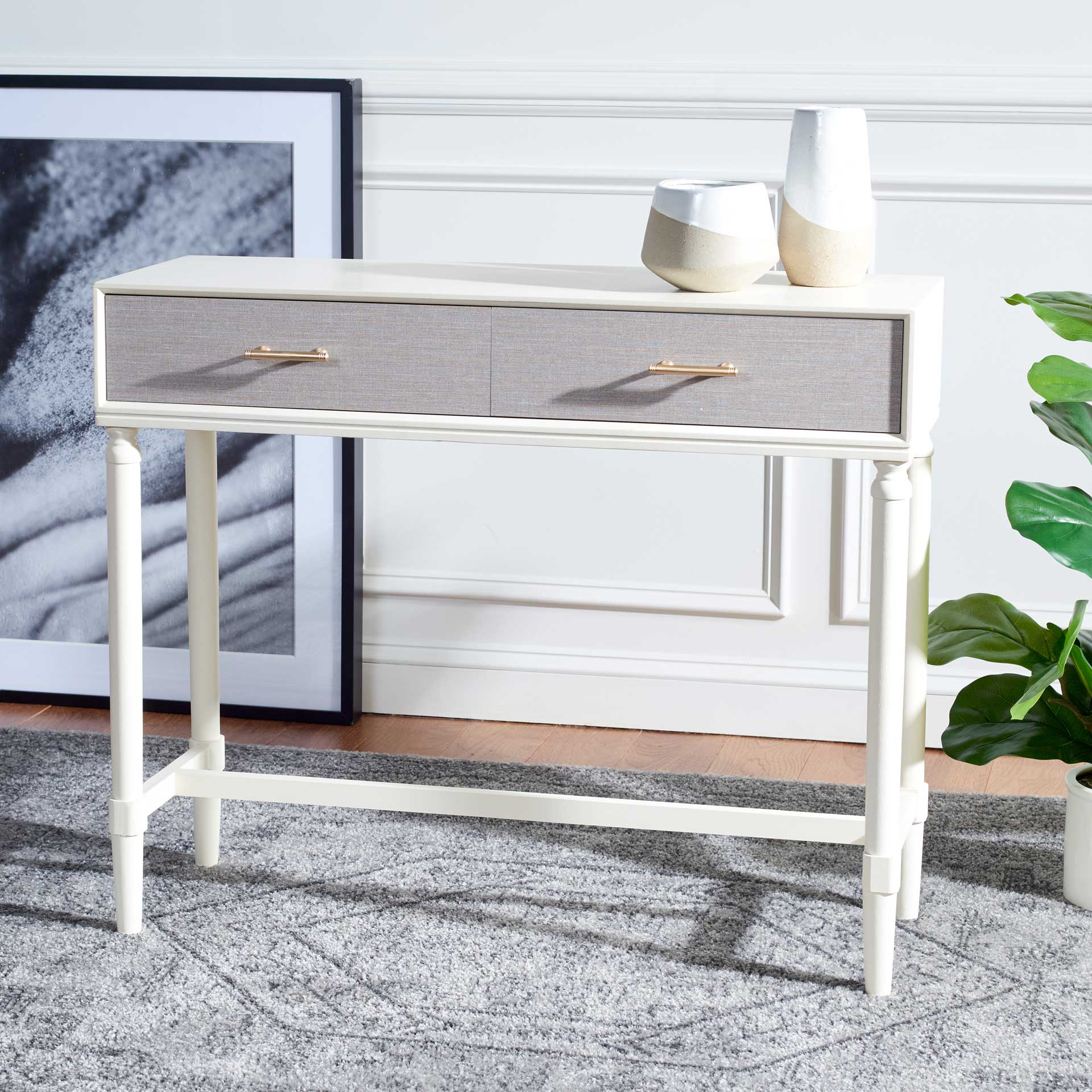 Esposito 2 Drawer Console Table White - Image 8