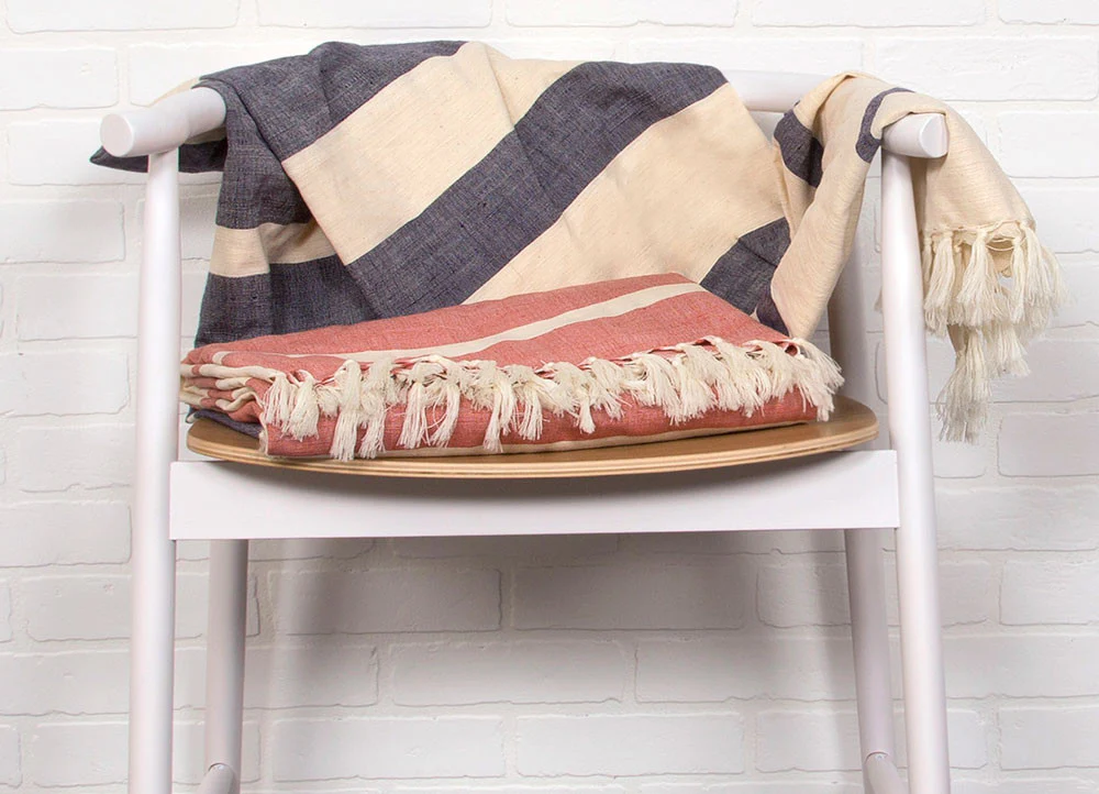 Essential Angora/Insignia Blue Throw - Image 4
