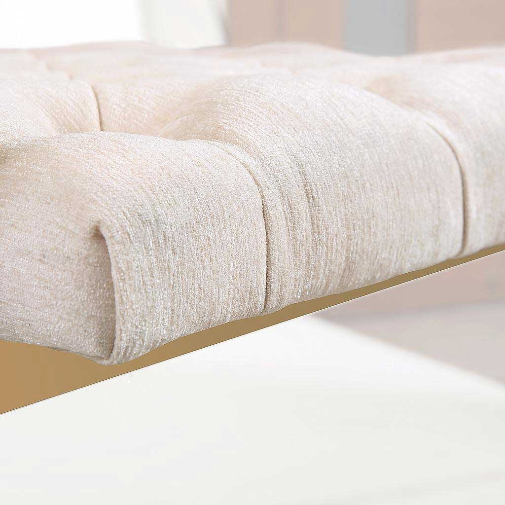 Essex Cream Velvet Chair Gold - Image 7