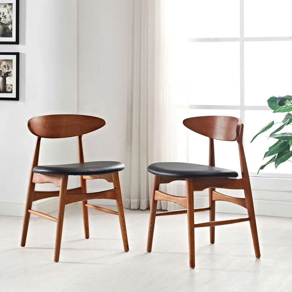 Esteem Dining Chair Walnut/Black - Image 4