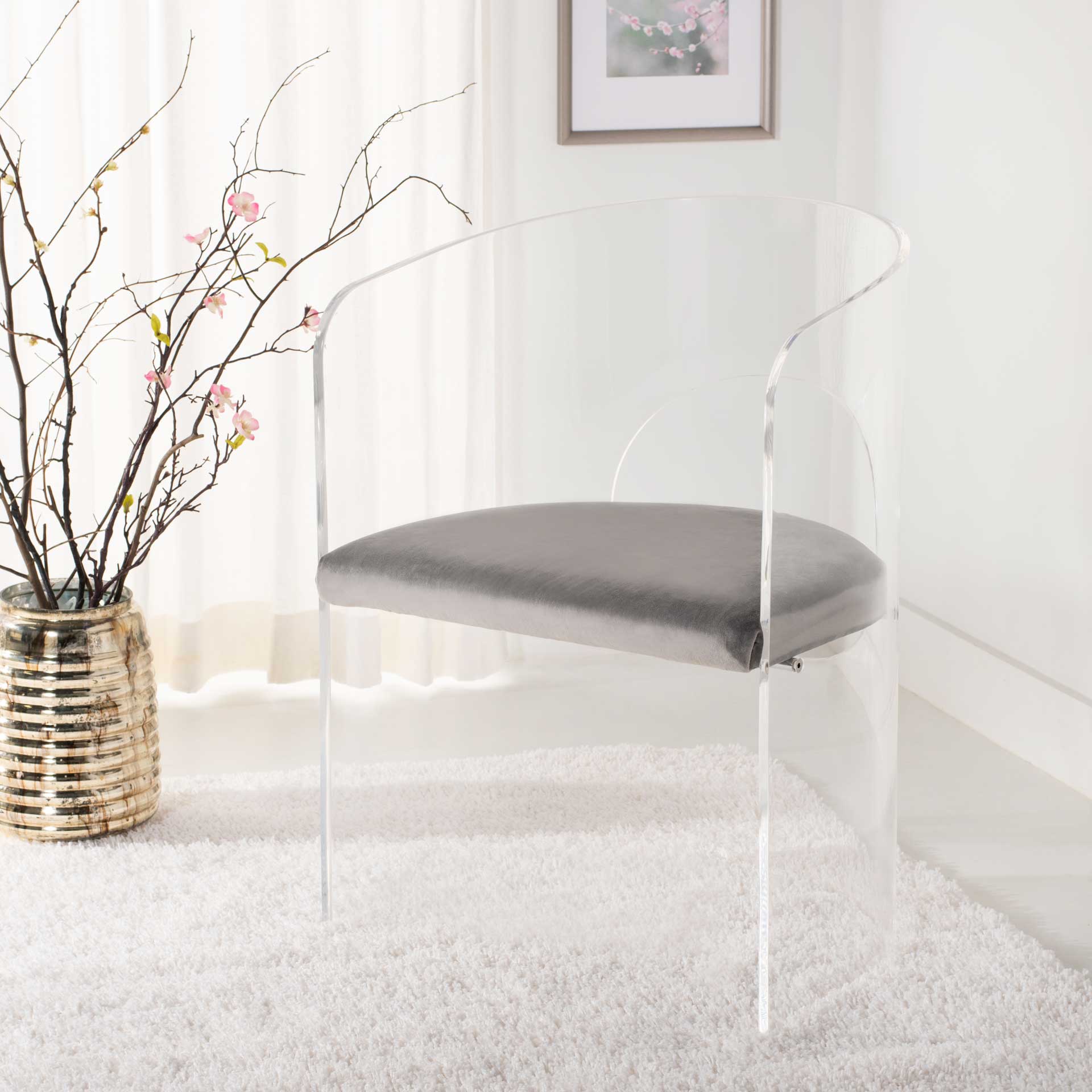 Esther Acrylic Accent Chair Clear/Gray - Image 10