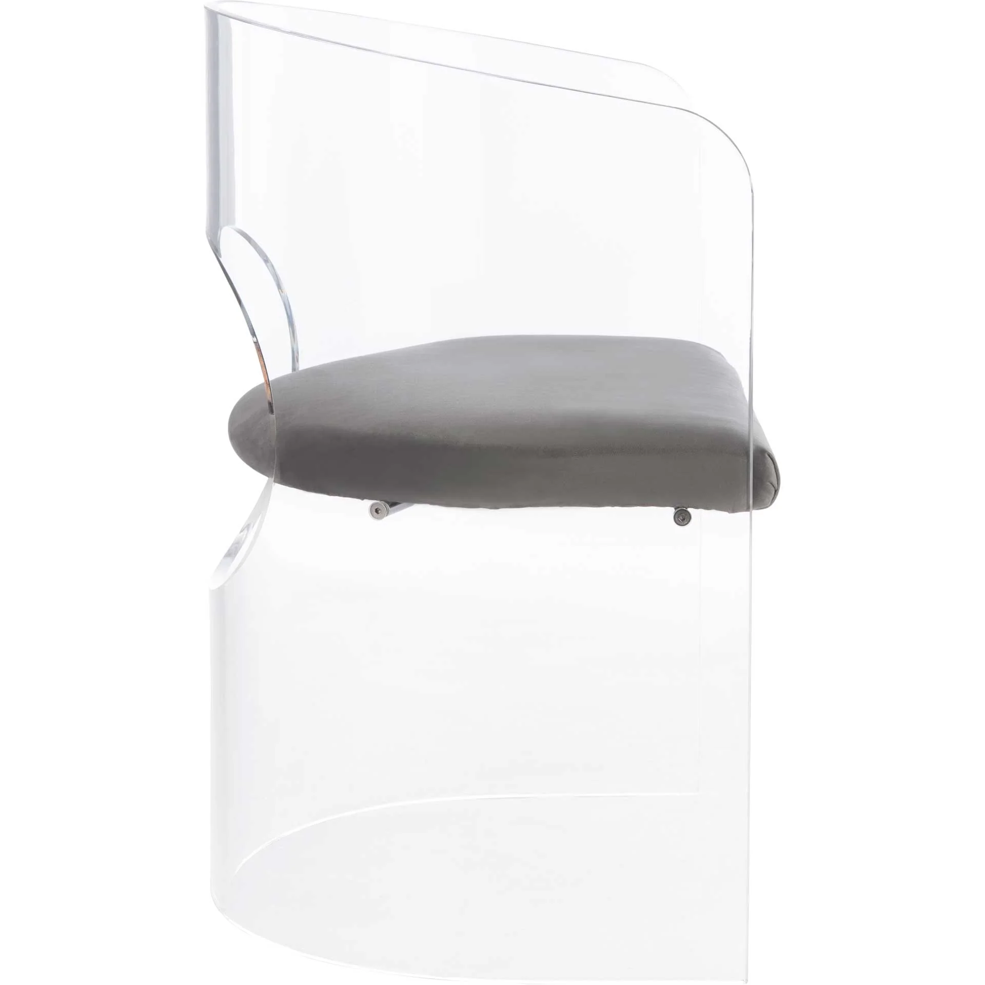 Esther Acrylic Accent Chair Clear/Gray - Image 3