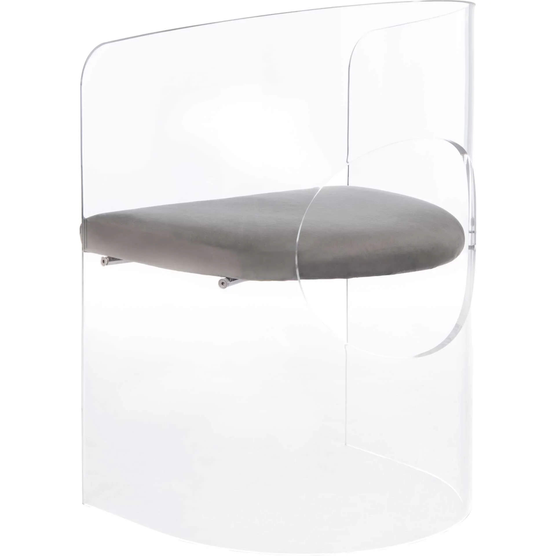 Esther Acrylic Accent Chair Clear/Gray - Image 5