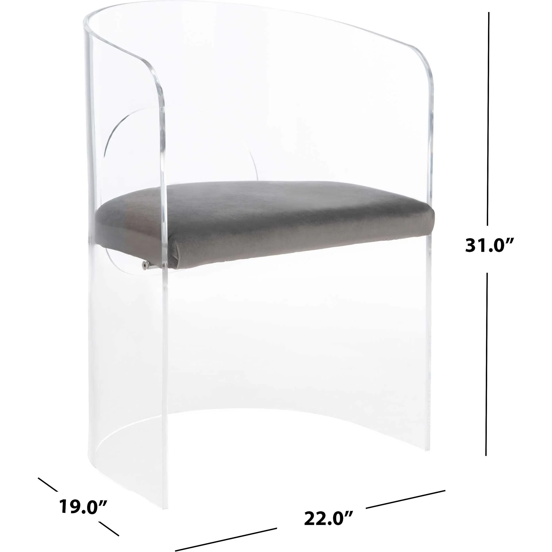 Esther Acrylic Accent Chair Clear/Gray - Image 9