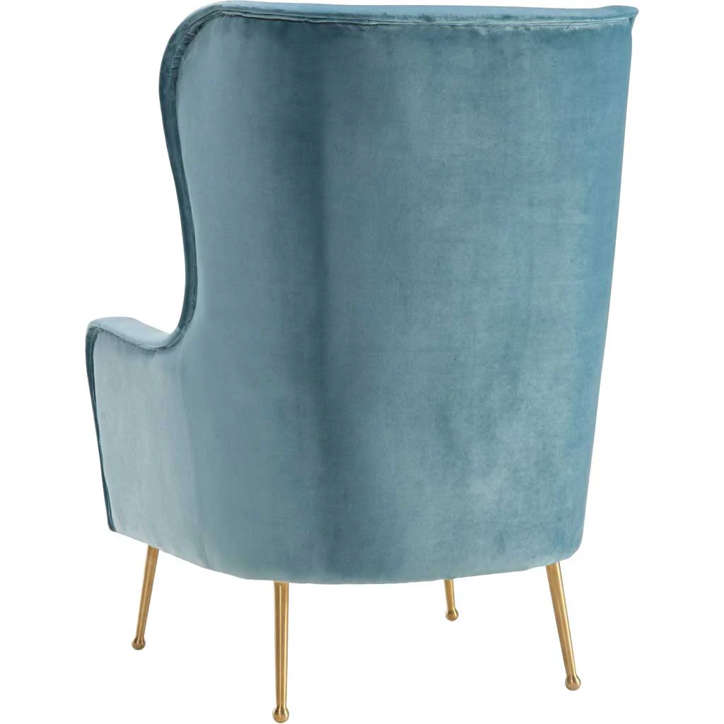 Esther Sea Blue Velvet Chair - Image 3