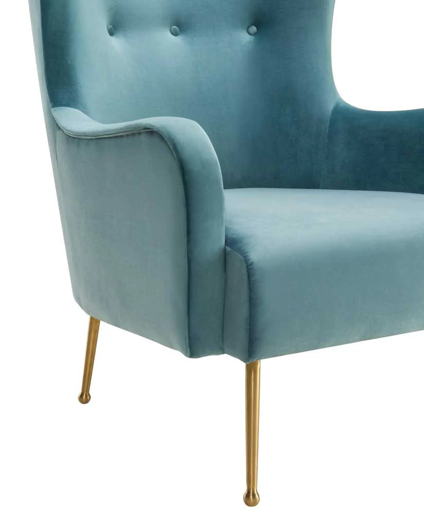 Esther Sea Blue Velvet Chair - Image 4