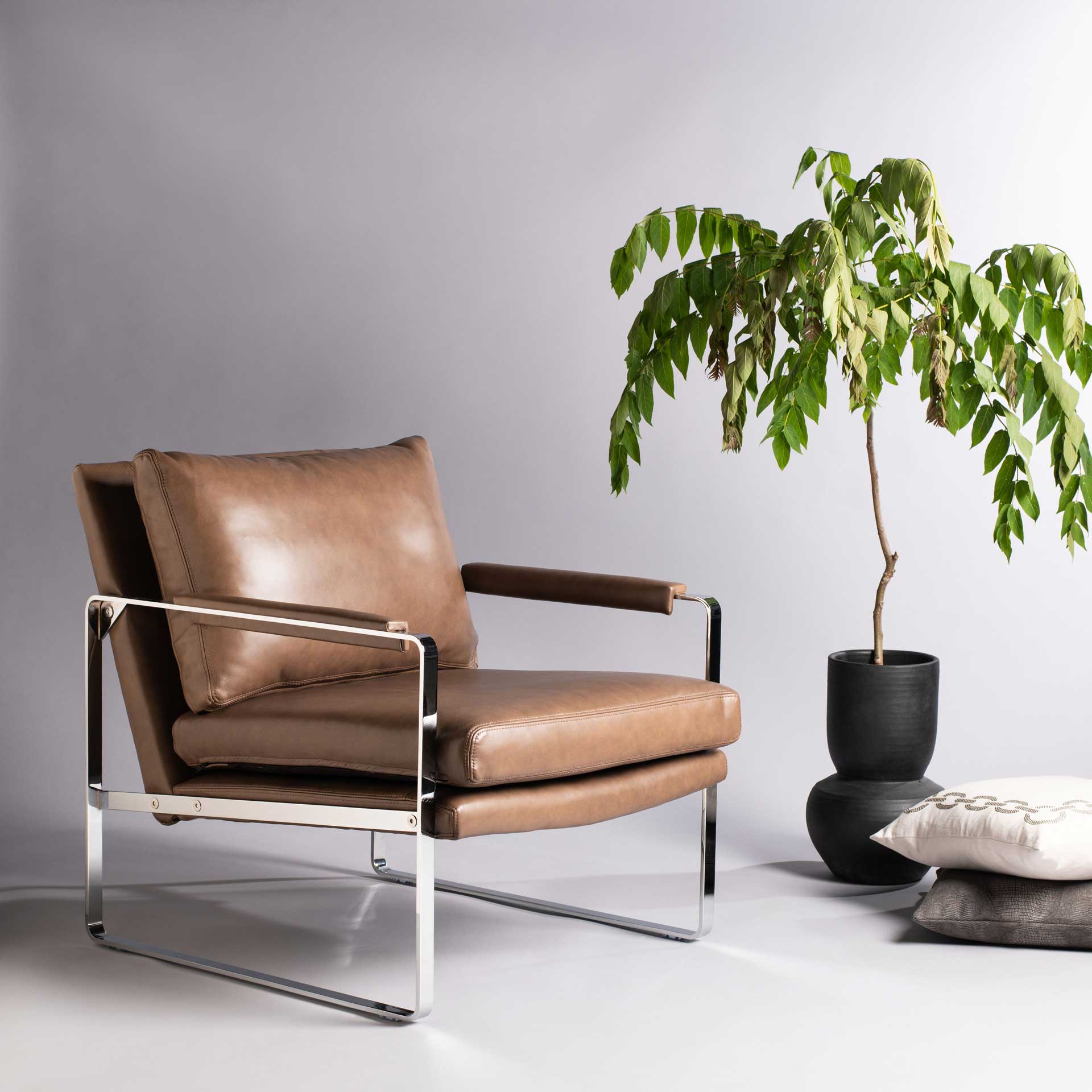 Estrella Metal Accent Chair Dark Brown/Silver - Image 7