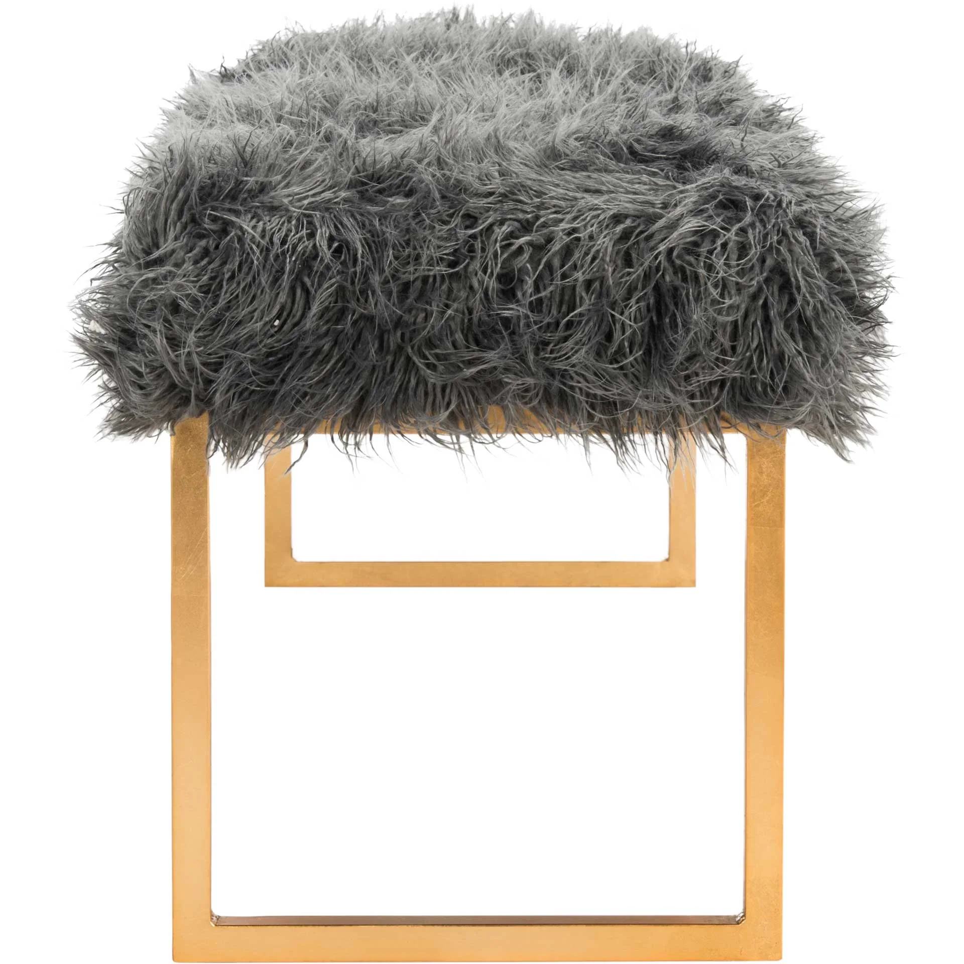 Ethiopia Faux Curly Sheepskin Bench Gray - Image 3