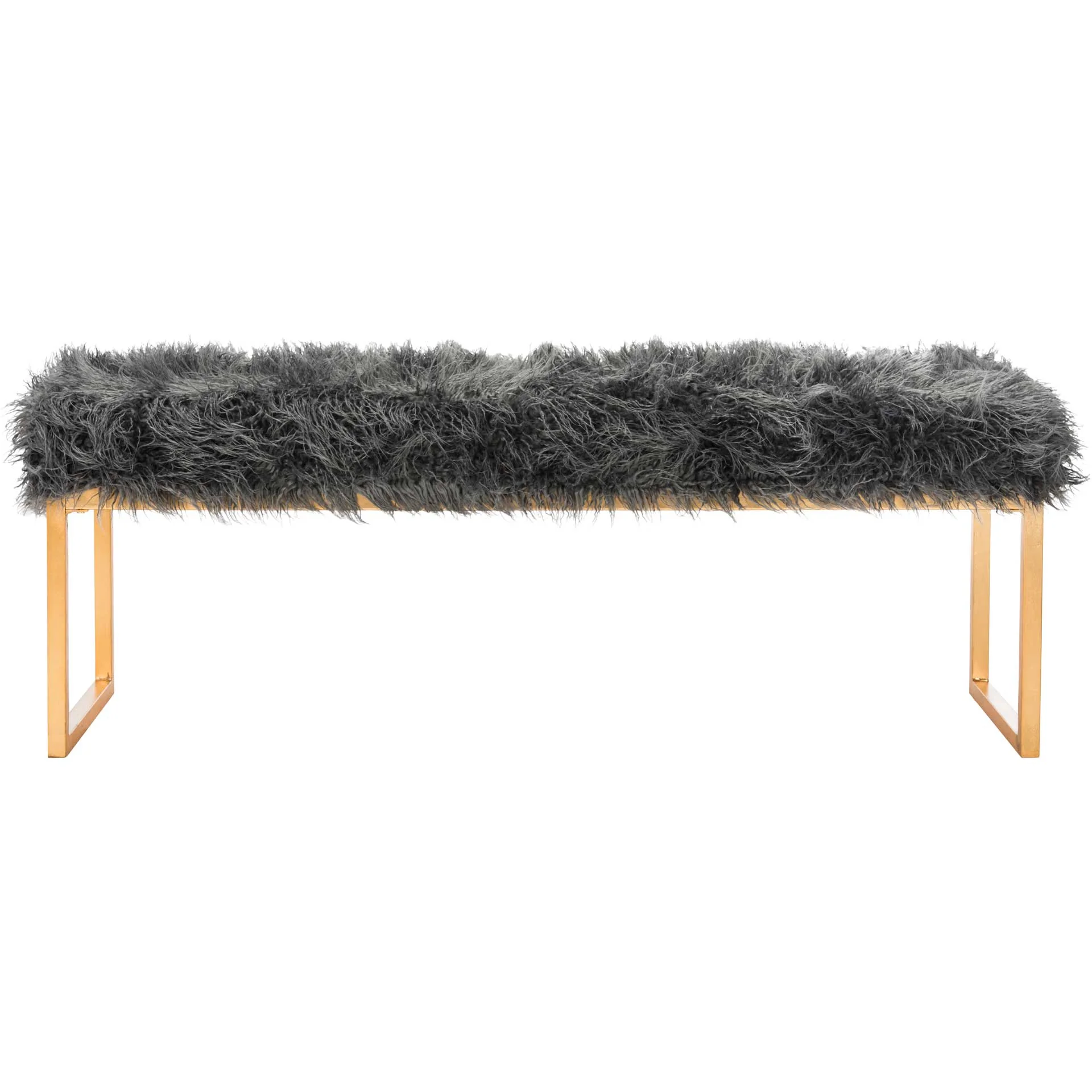 Ethiopia Faux Curly Sheepskin Bench Gray - Image 4
