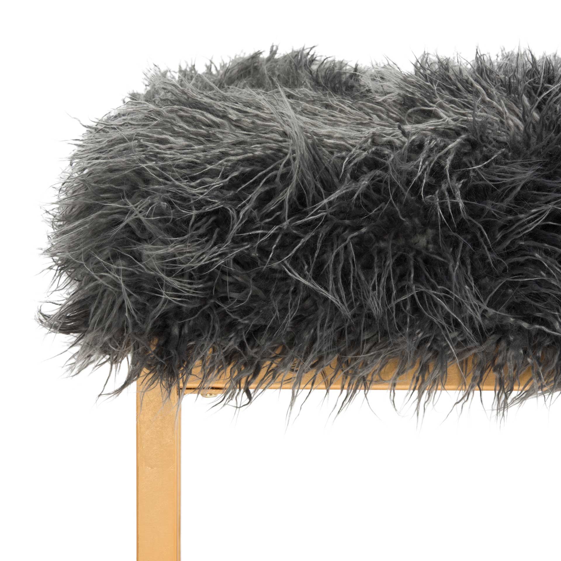Ethiopia Faux Curly Sheepskin Bench Gray - Image 5