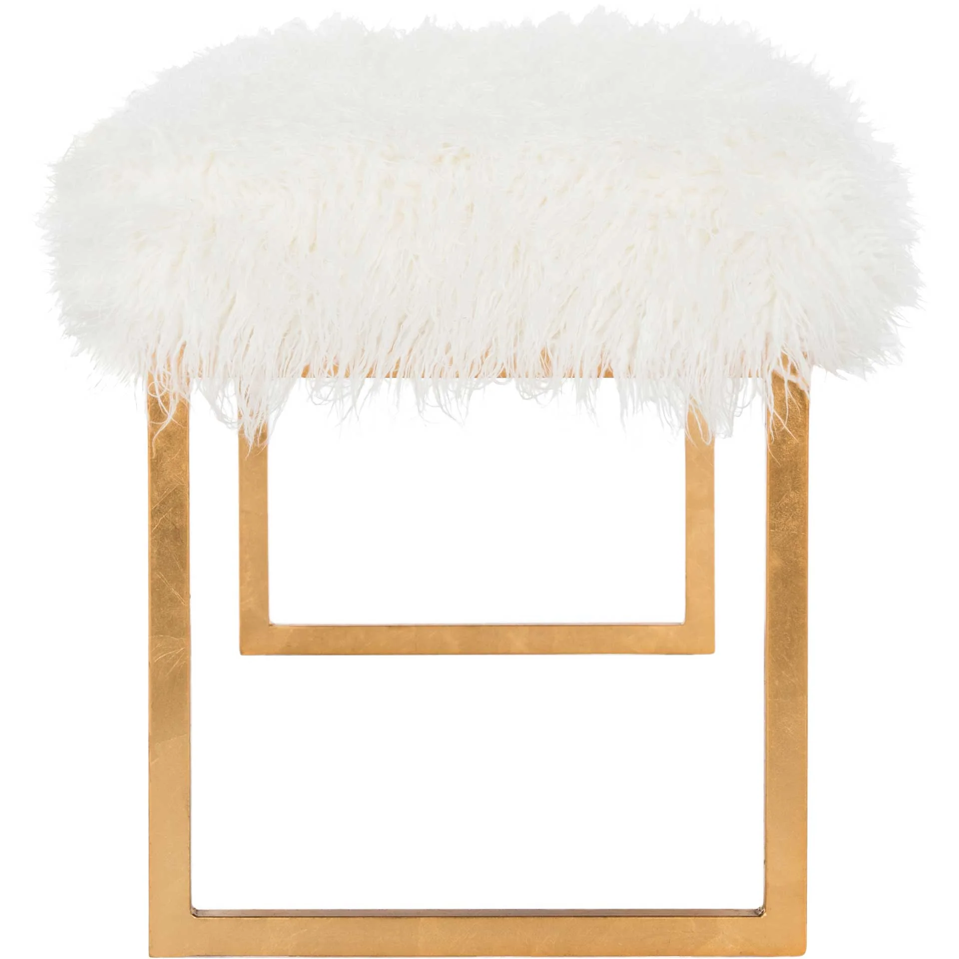 Ethiopia Faux Curly Sheepskin Bench White - Image 3
