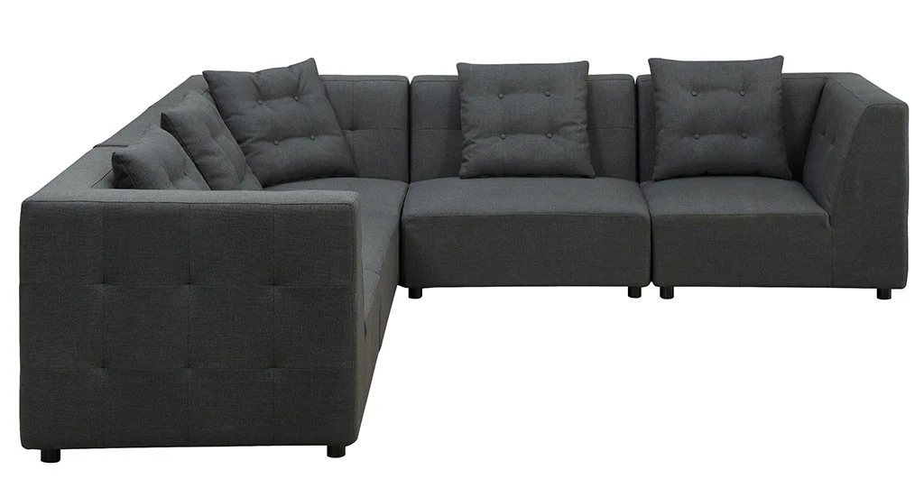 Eton Gray Linen 5 Piece Modular Sectional - Image 2