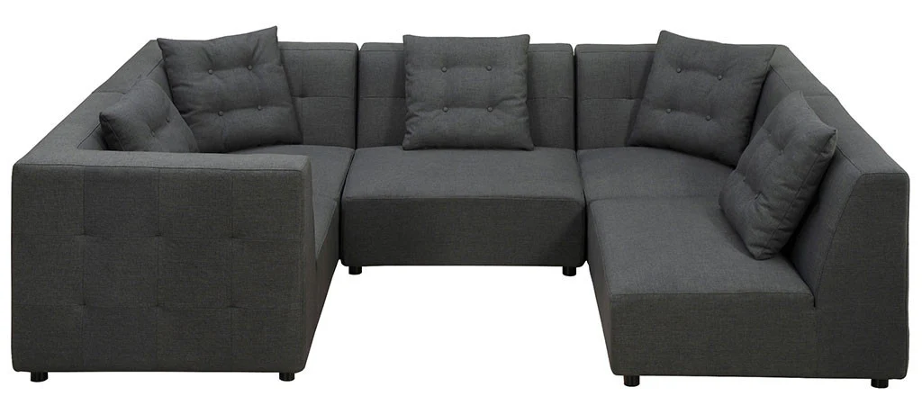 Eton Gray Linen 5 Piece Modular Sectional - Image 3