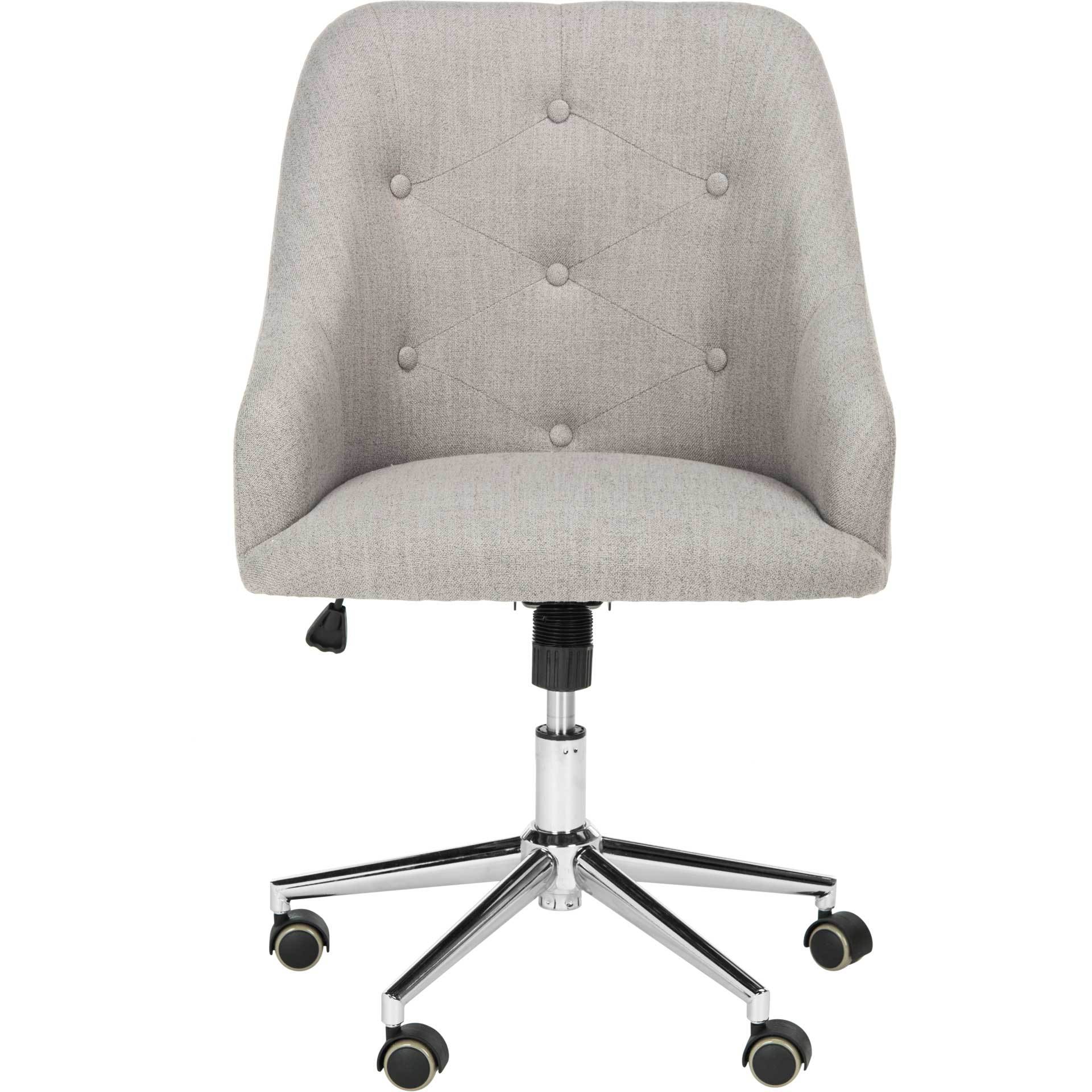 Evelyn Tufted Linen Swivel Office Chair - Image 2