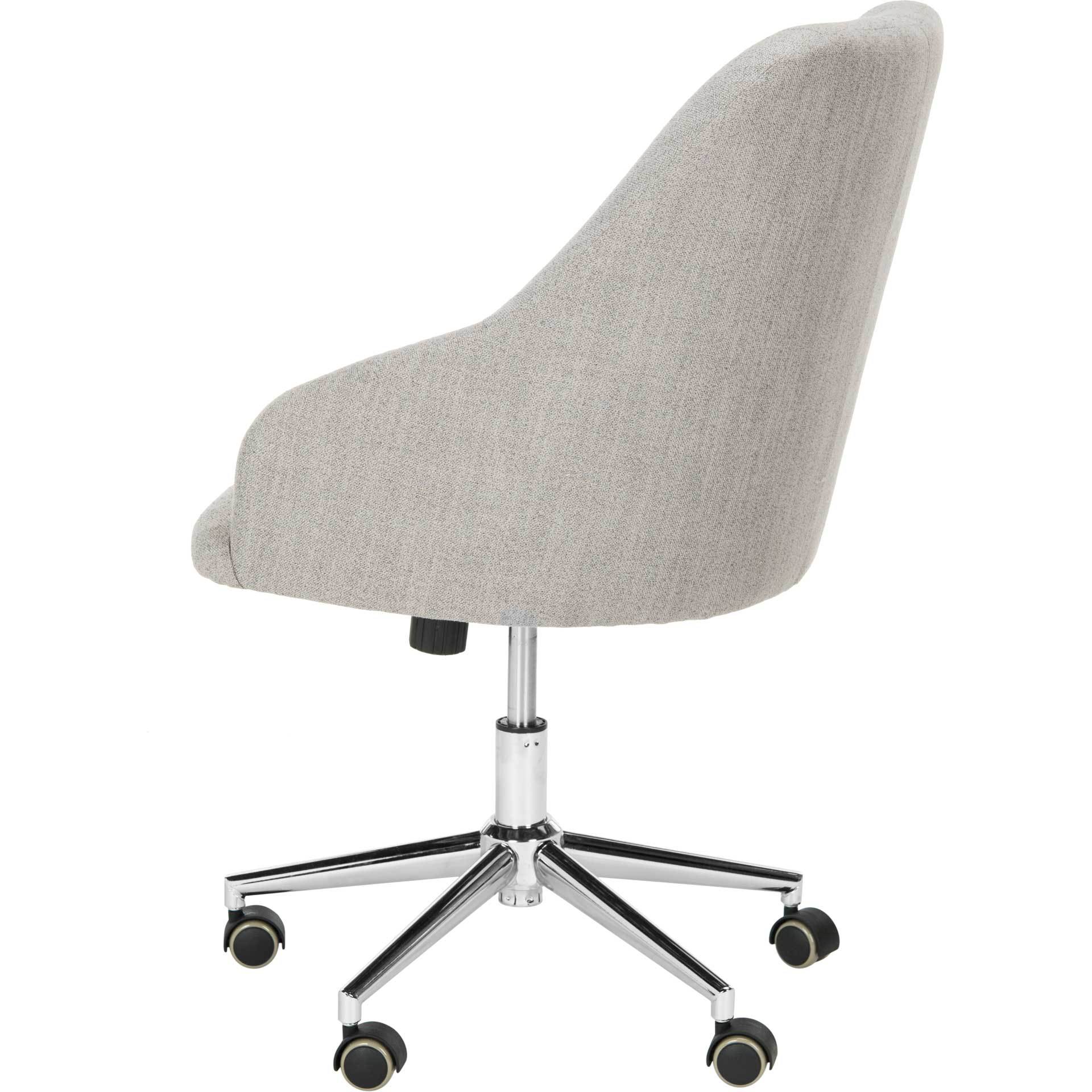 Evelyn Tufted Linen Swivel Office Chair - Image 4