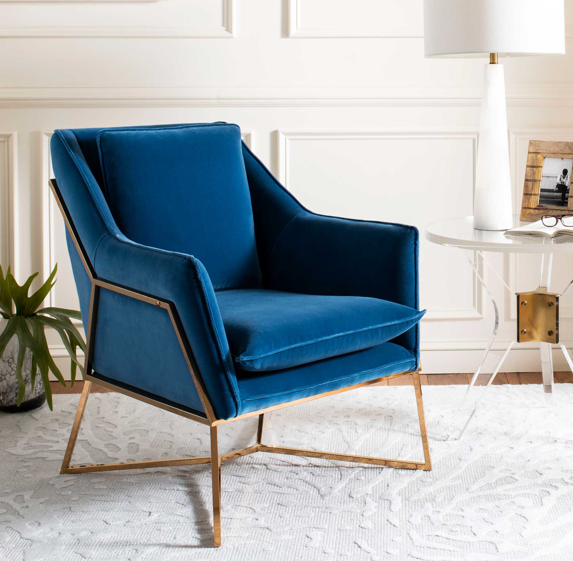 Evening Velvet Club Chair Giotto Royal Blue - Image 8