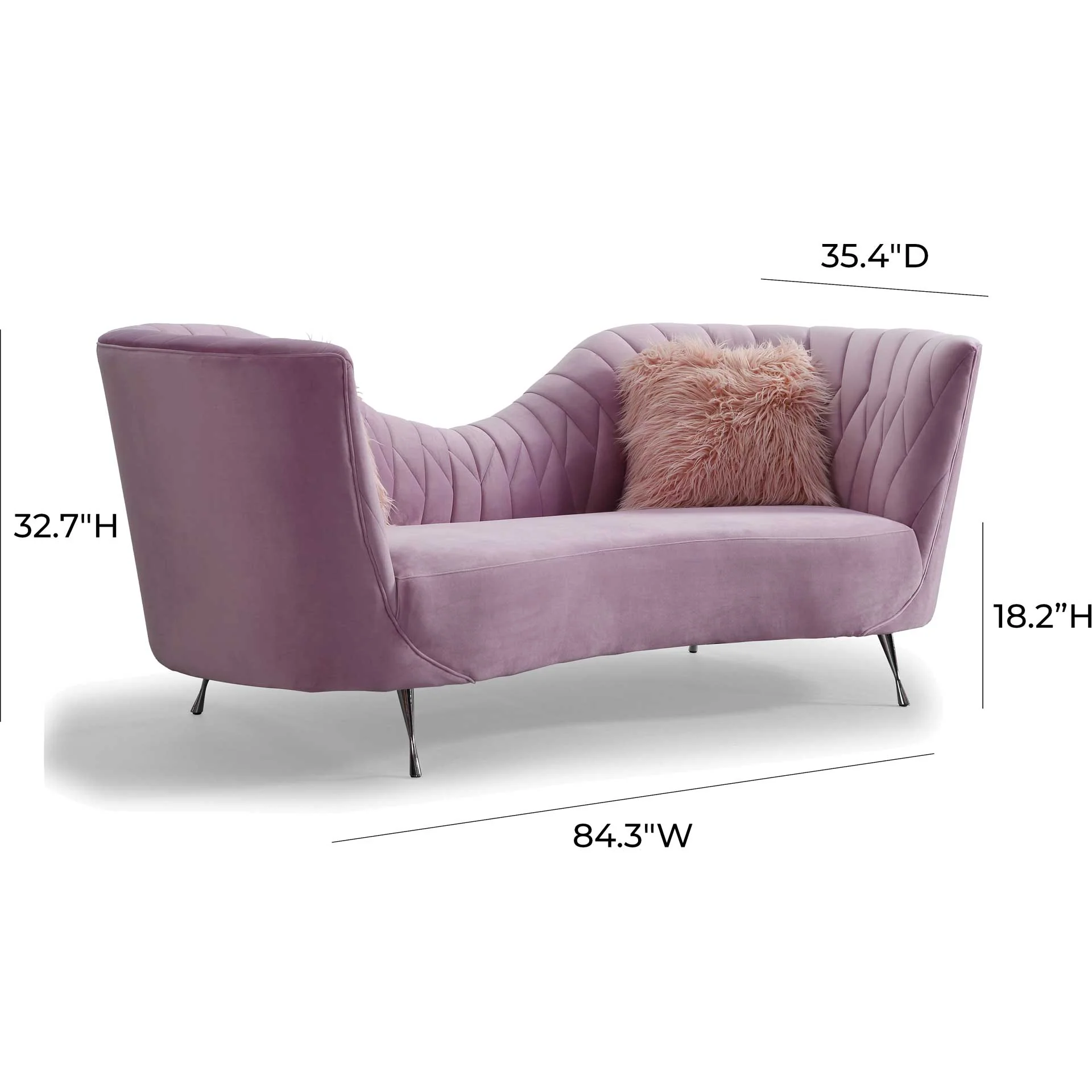 Evening Velvet Sofa Blush - Image 5