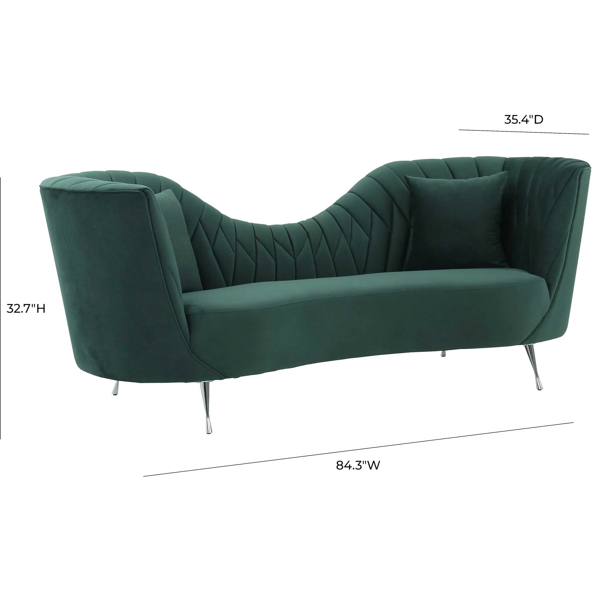 Evening Velvet Sofa Forest Green - Image 5