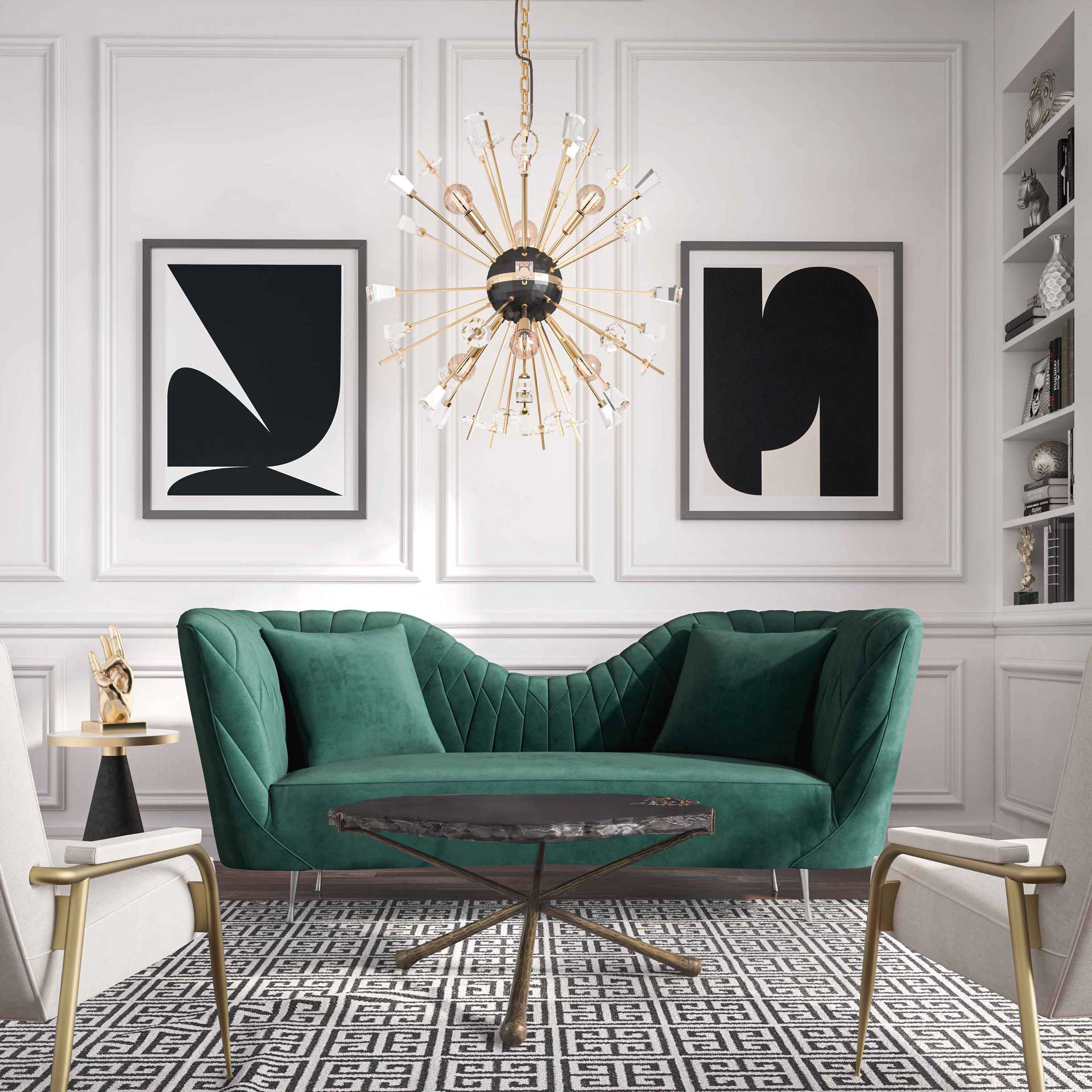 Evening Velvet Sofa Forest Green - Image 6
