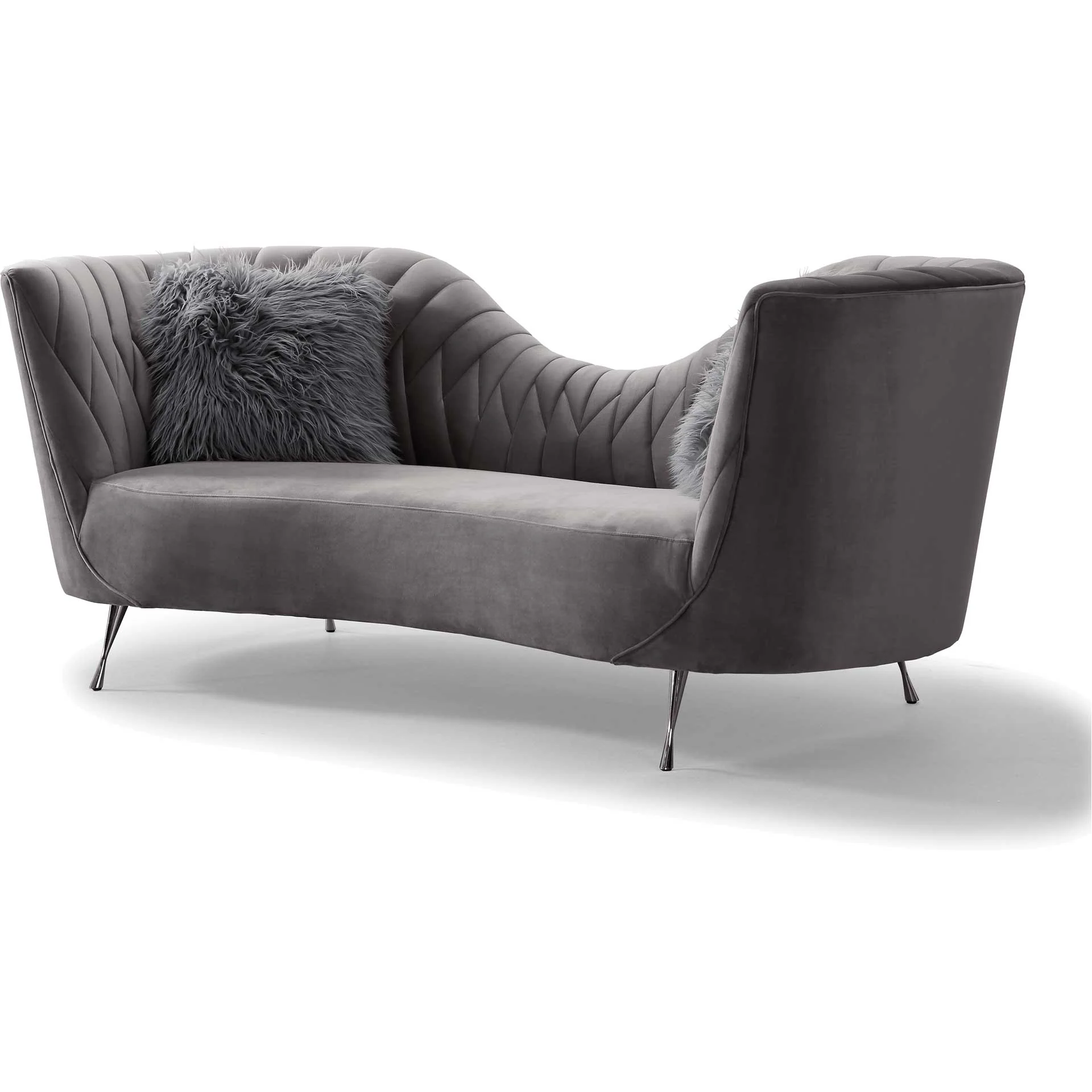 Evening Velvet Sofa Gray - Image 2