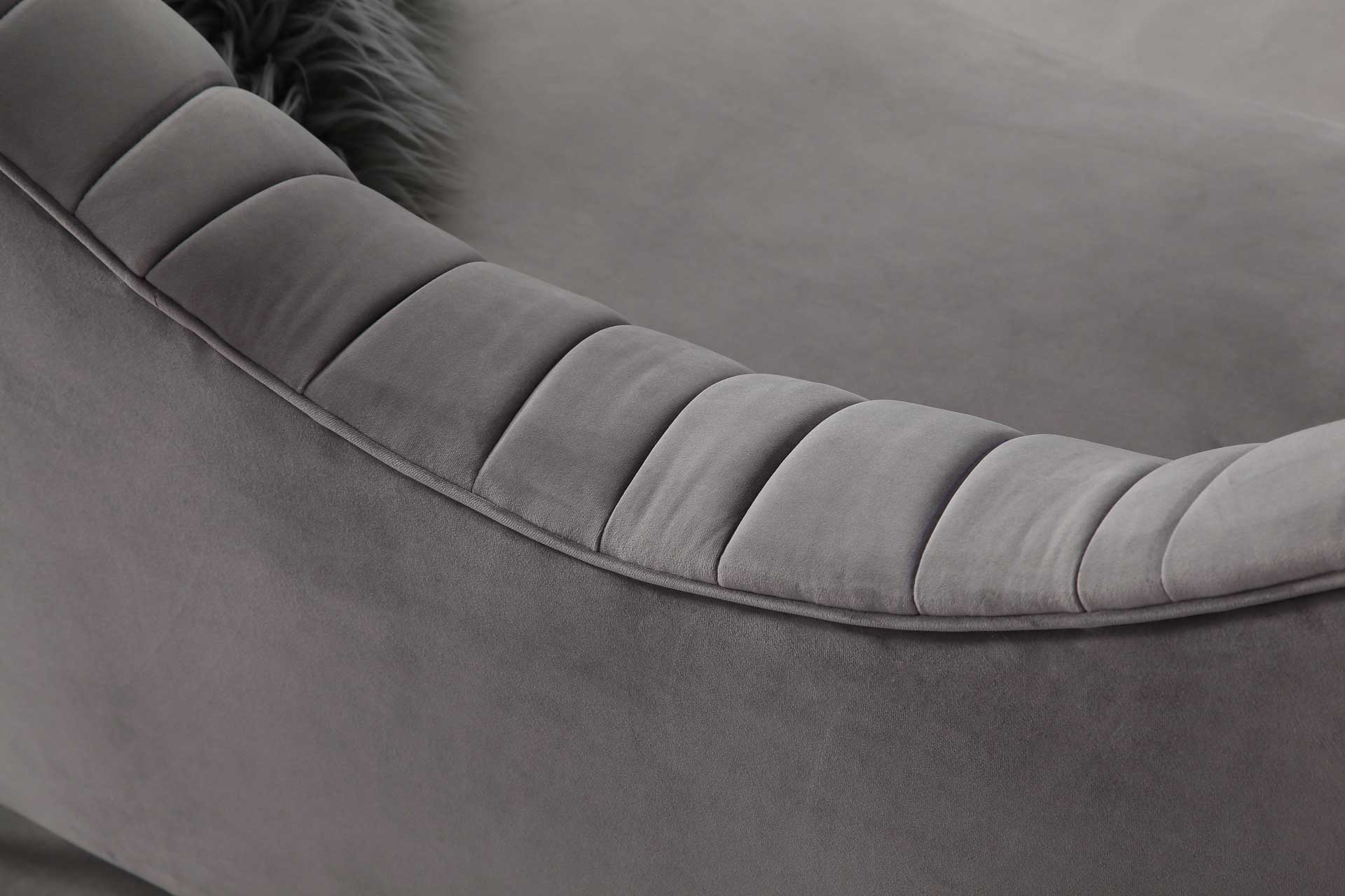 Evening Velvet Sofa Gray - Image 4