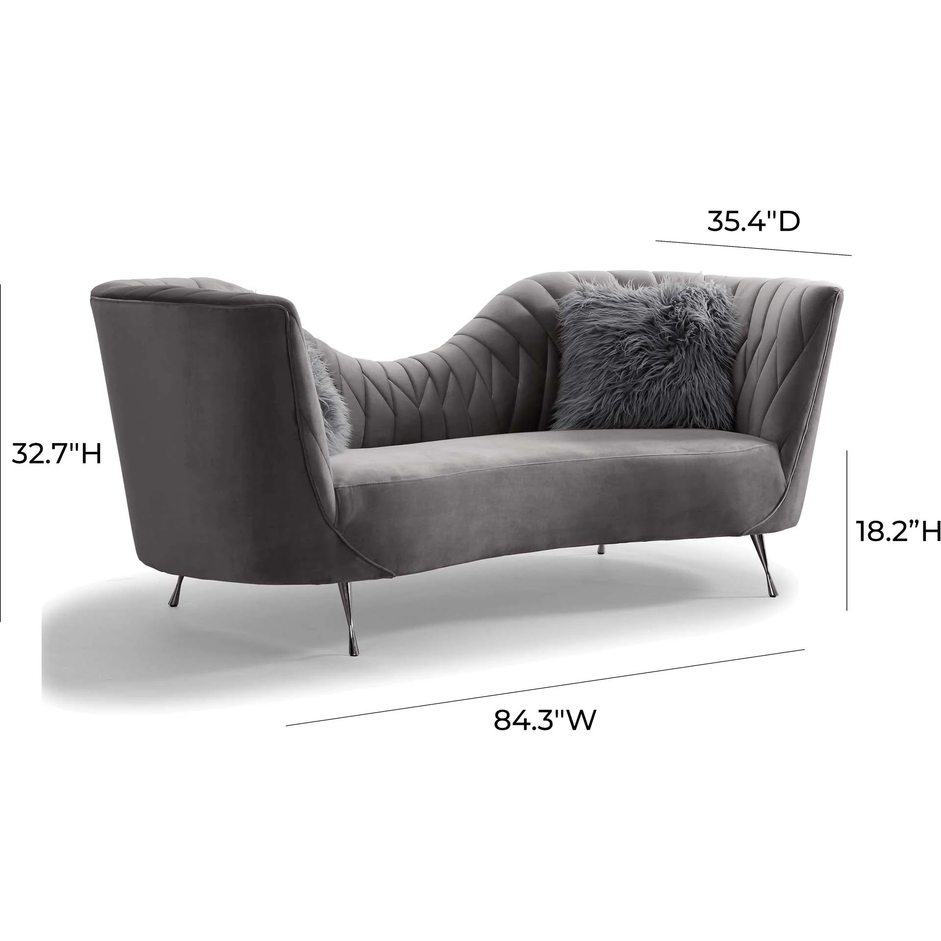 Evening Velvet Sofa Gray - Image 5