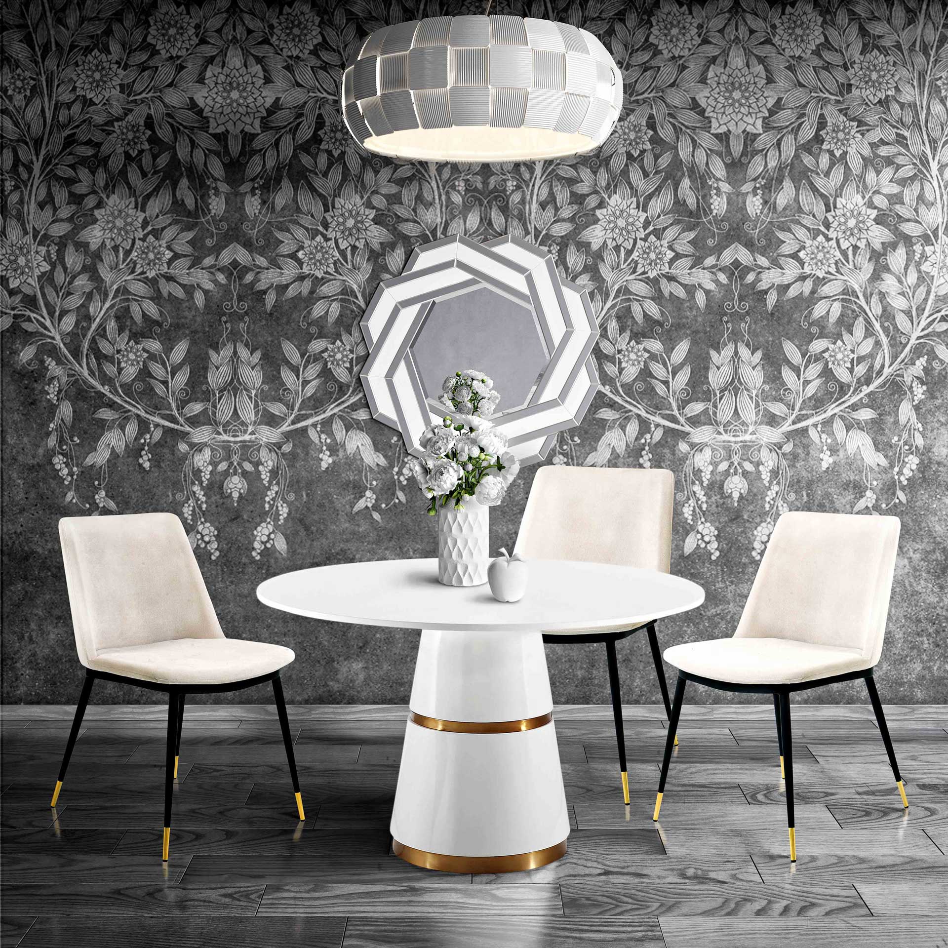 Eventide Gold Legs Velvet Chair Cream (Set of 2) - Image 10