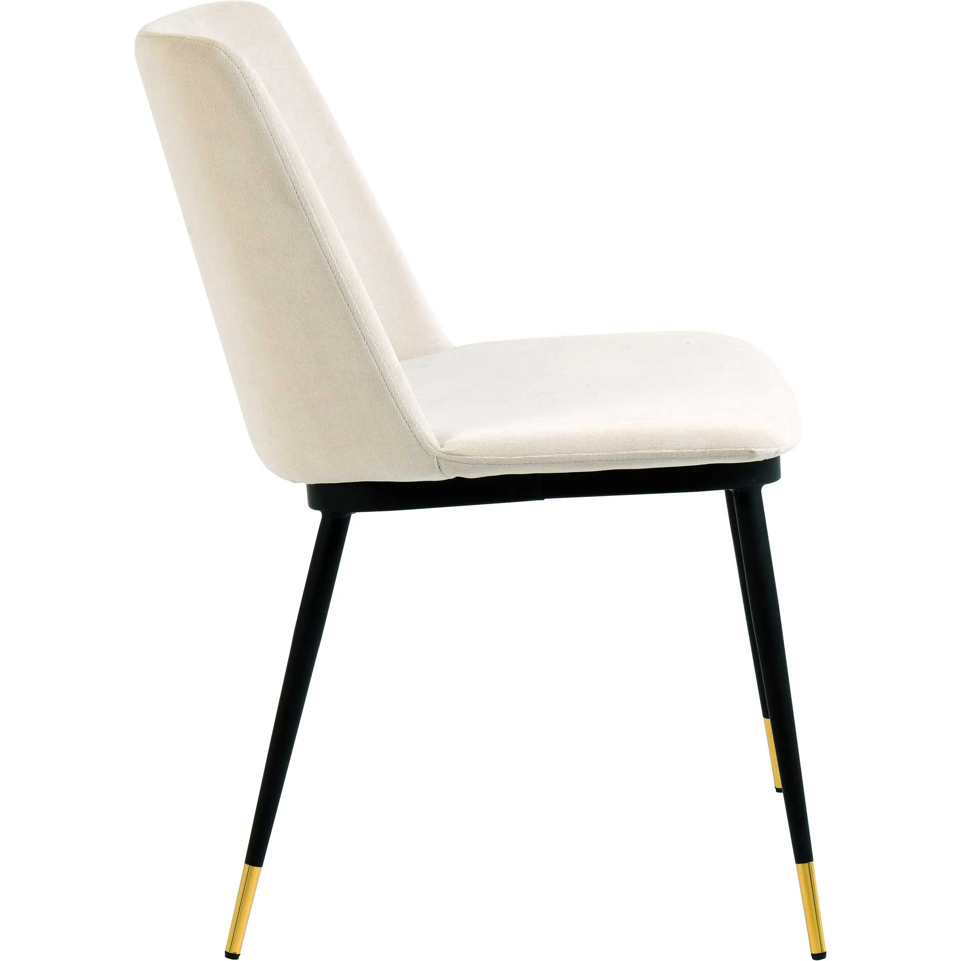 Eventide Gold Legs Velvet Chair Cream (Set of 2) - Image 4