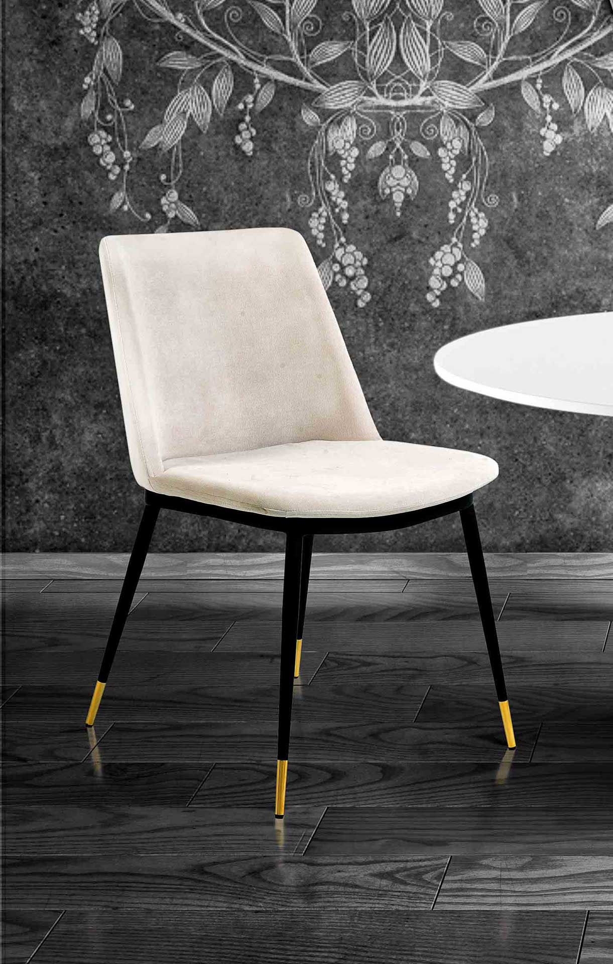 Eventide Gold Legs Velvet Chair Cream (Set of 2) - Image 9