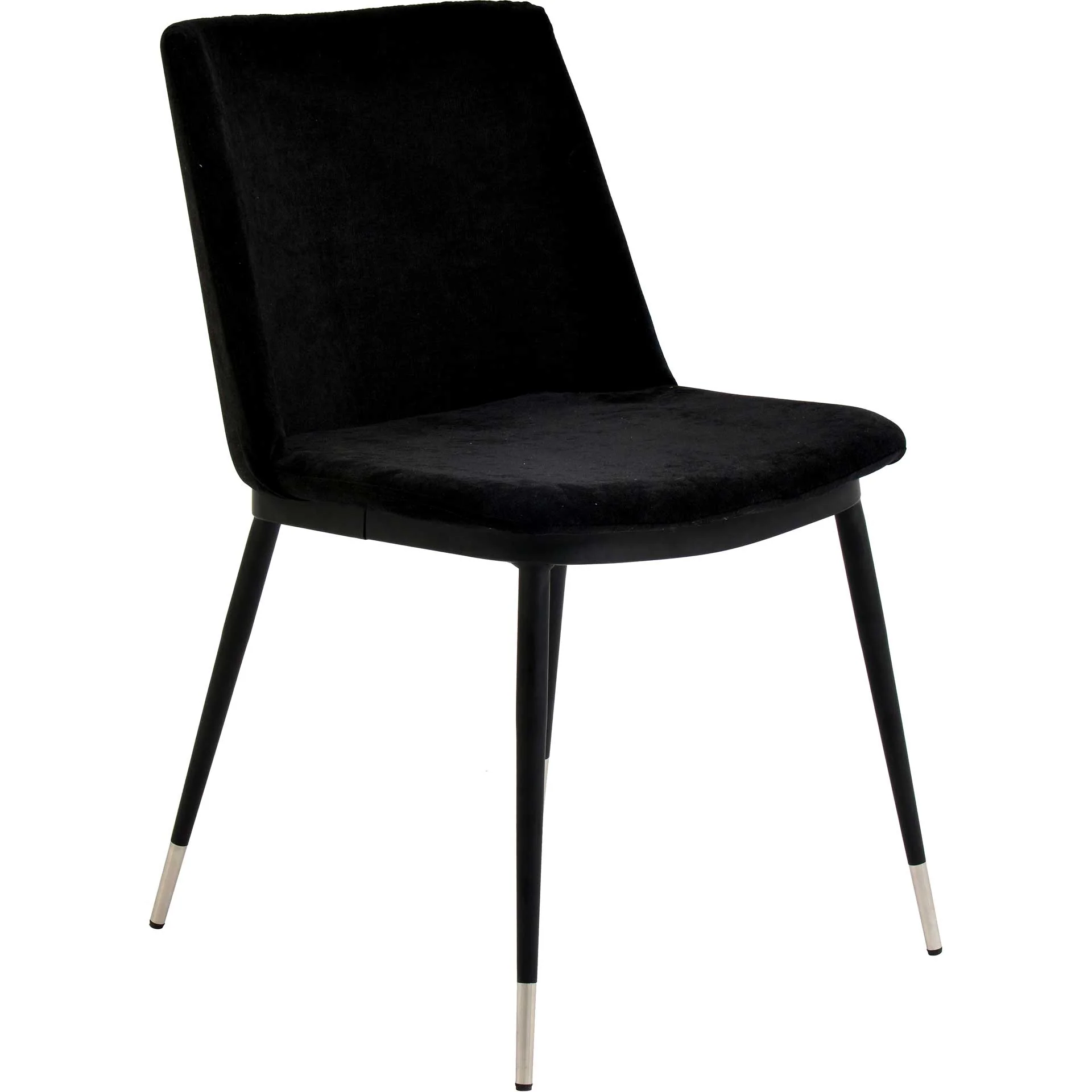 Eventide Silver Legs Velvet Chair Black (Set of 2) - Image 3
